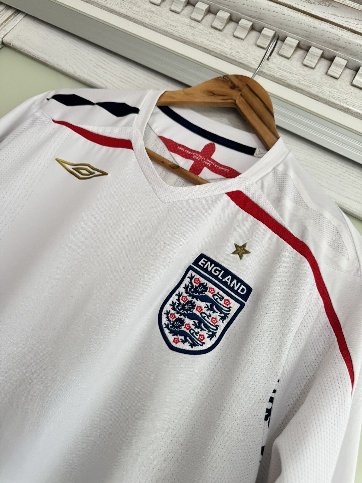 Umbro × Vintage England 2008-2009 Home Soccer Jersey Football Kit Shirt Size US XL / EU 56 / 4 - 5 Thumbnail