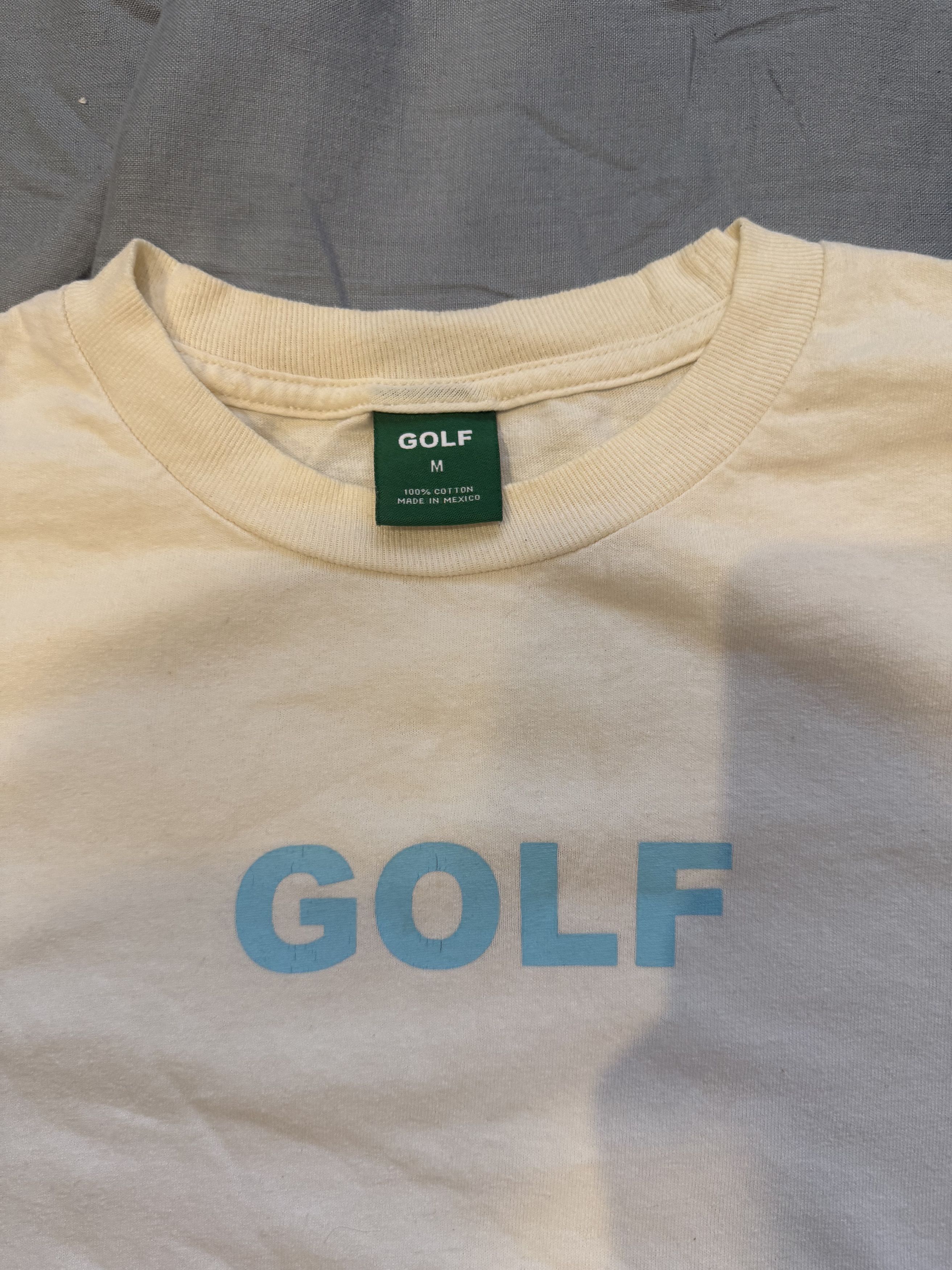 Golf Wang Blue on Cream Text T-shirt Size US M / EU 48-50 / 2 - 3 Thumbnail