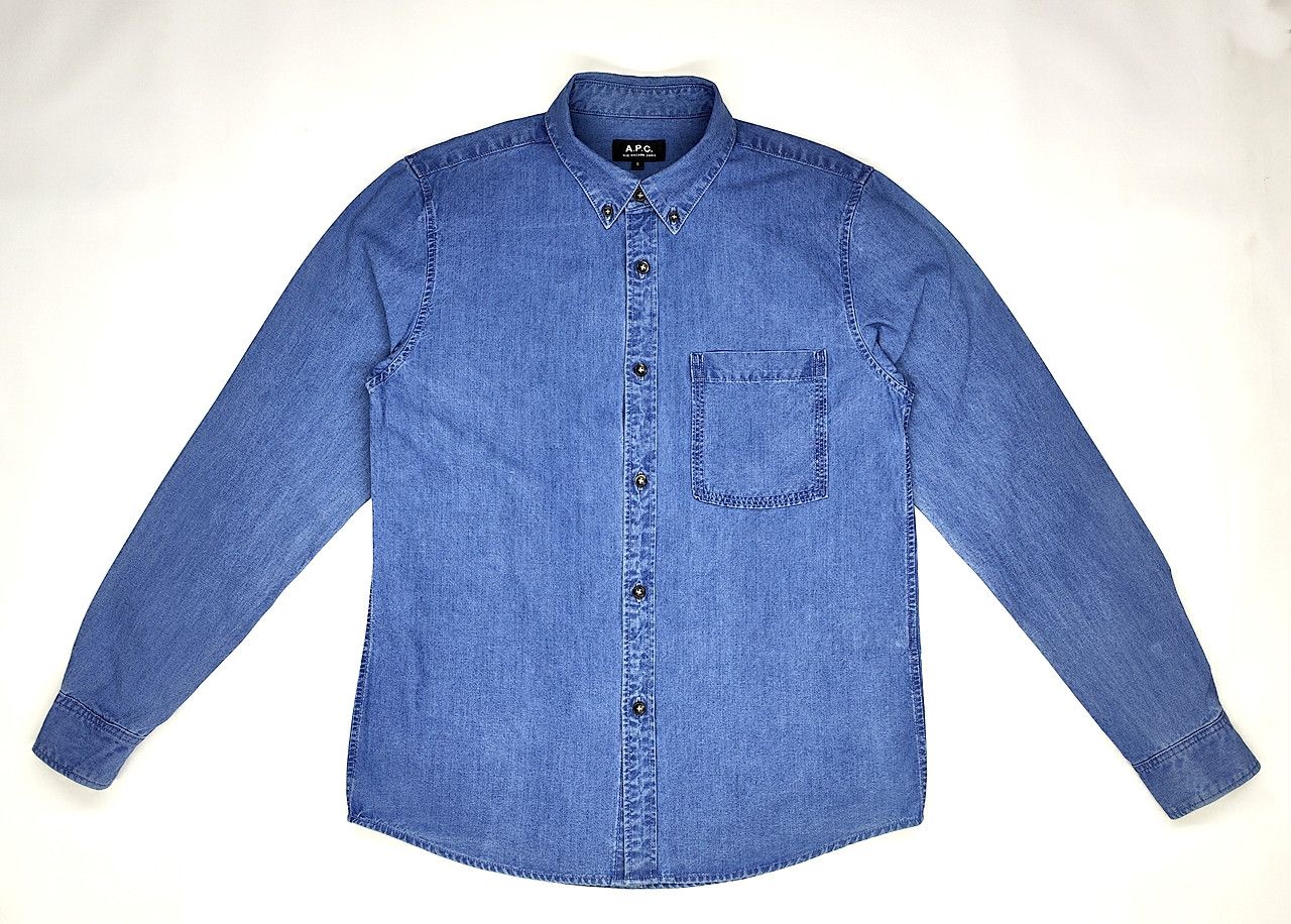 A.P.C. A.P.C Rue Paris blue jeans shirt Size US S / EU 44-46 / 1 - 1 Thumbnail