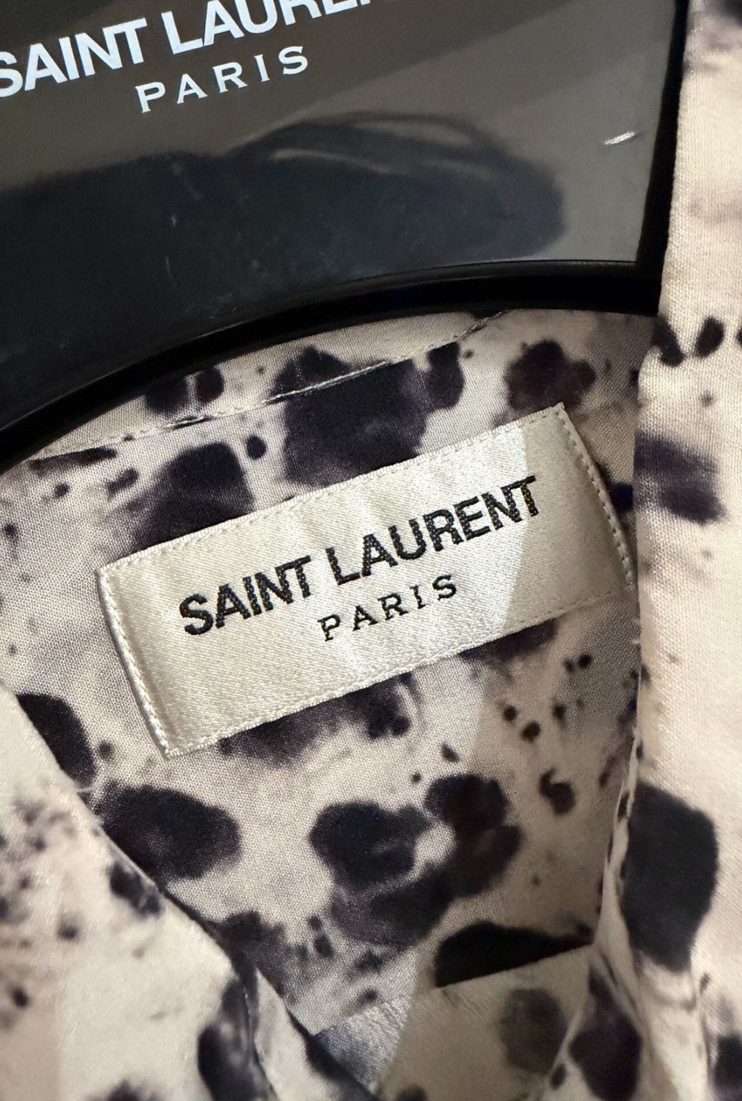 Saint Laurent Paris Saint Laurent SLP 20FW Graffiti Ink Splash Silk Shir Size 41 Size US L / EU 52-54 / 3 - 3 Thumbnail