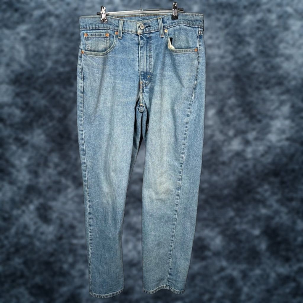 Levi's Levi's 550 Mens Jeans Relaxed Fit 33x32 Light Wash 100% Cotton Denim Blue 5-Pocket Straight Regular Size Mens Jeans Size US 33 - 1 Thumbnail