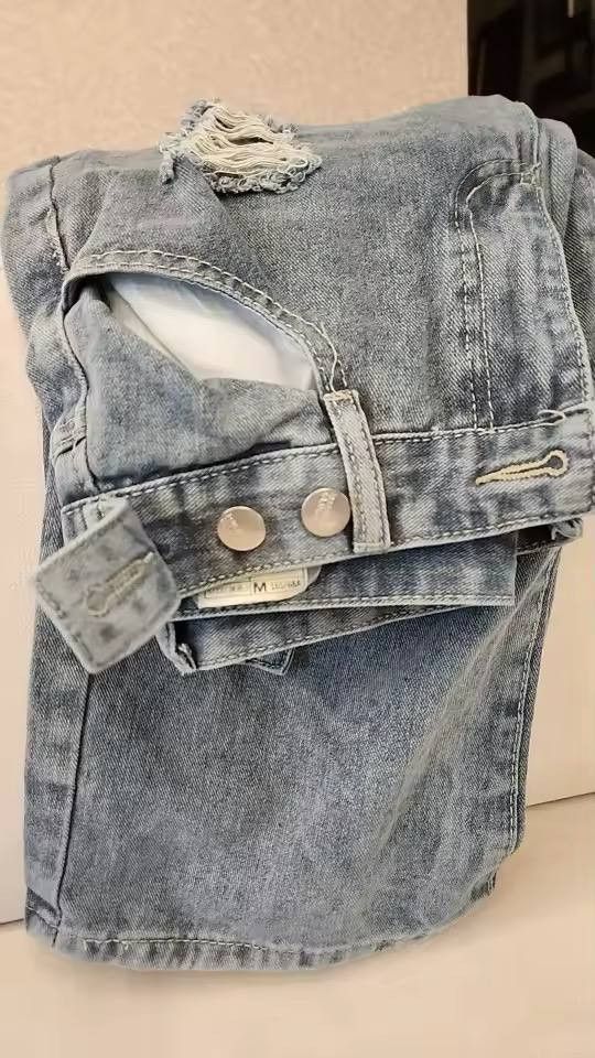 Japanese Brand × Vintage high-waisted jeans with holes in them Size 30" / US 8 / IT 44 - 4 Thumbnail