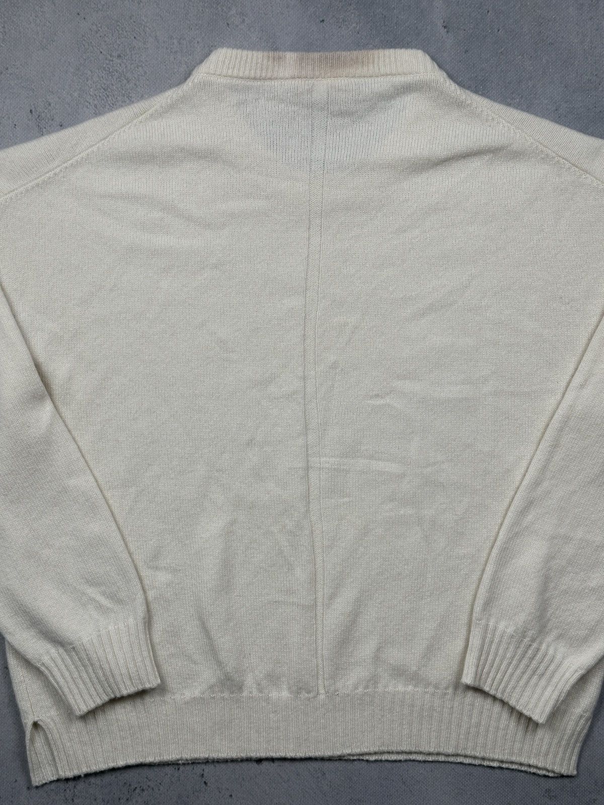 The Row The Row Ivory Cashmere Wool Minimalist Crewneck Lux Sweater Size US XL / EU 56 / 4 - 9 Thumbnail