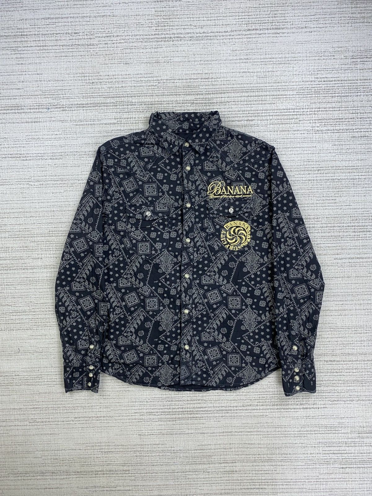 14th Addiction × Beauty Beast × Vintage Vtg Banana Seven Embroidery Logo FullPrinted Button Up Shirt Size US M / EU 48-50 / 2 - 1 Thumbnail