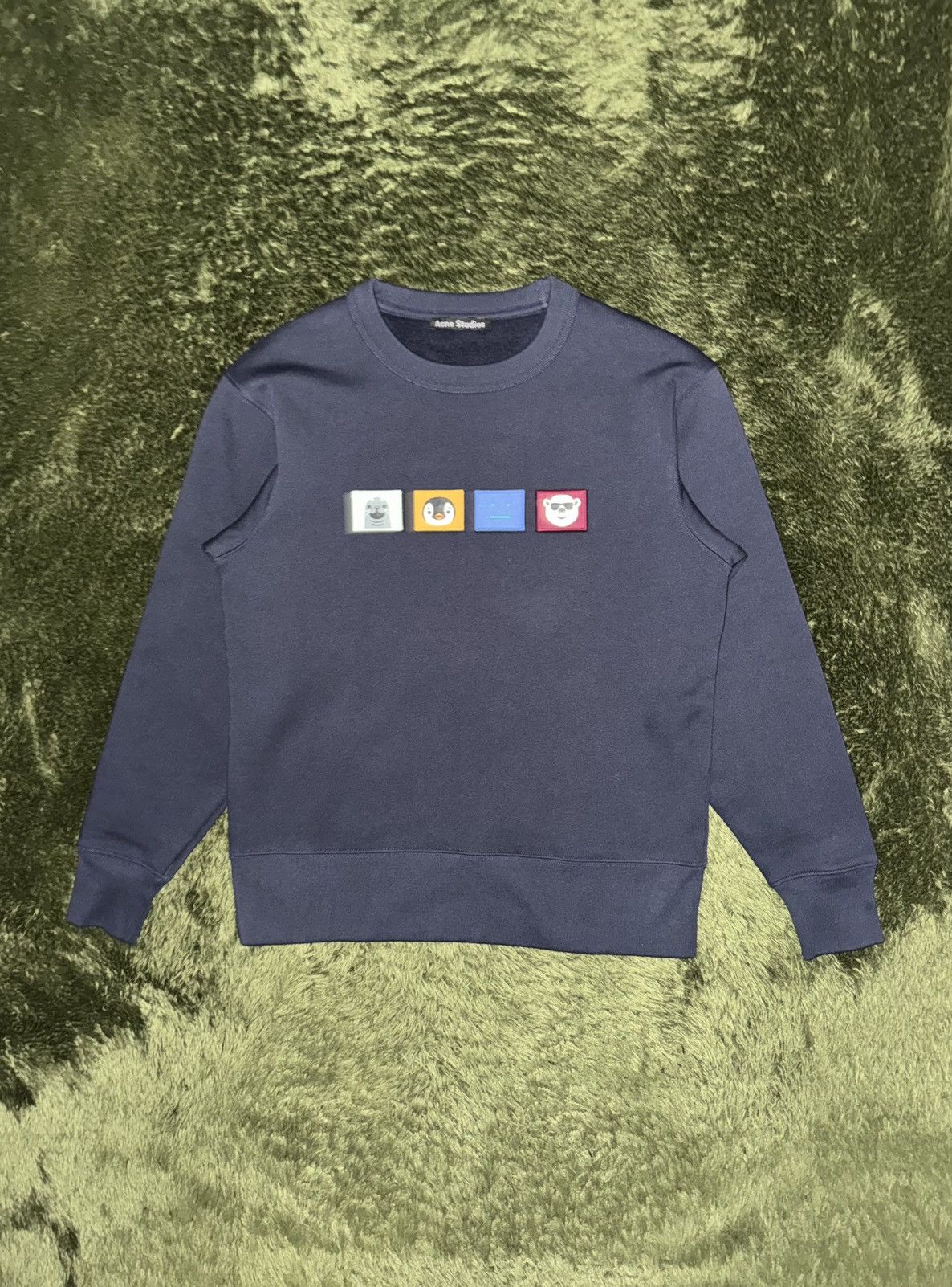 Acne Studios Acne Studios Animal Face Soft Touch Sweatshirt Navy Size US XXS / EU 40 - 1 Thumbnail