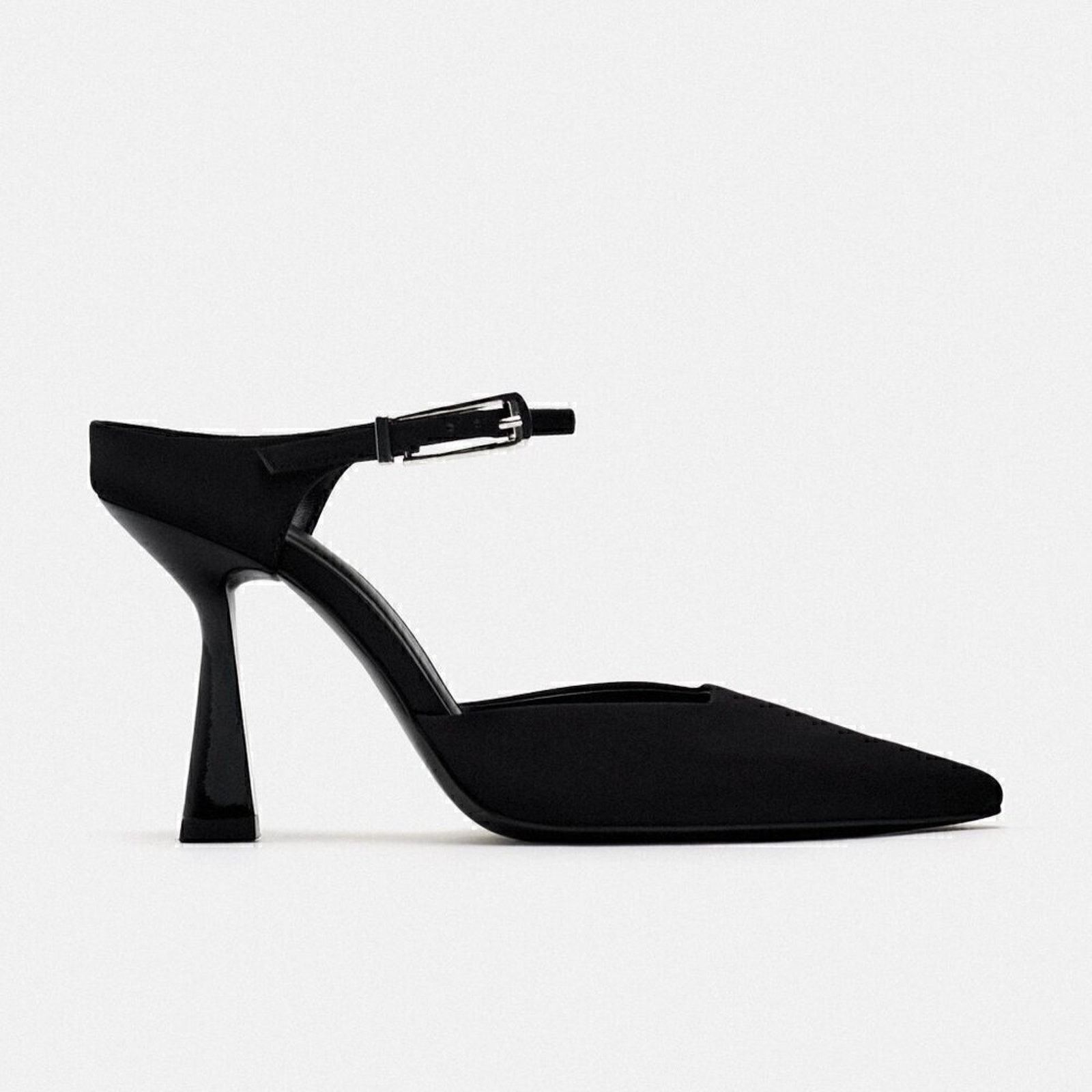 Zara ZARA Minimalist Black Slingback Mule Heels Pointed Toe NWT Size US 8 / IT 38 - 21 Thumbnail