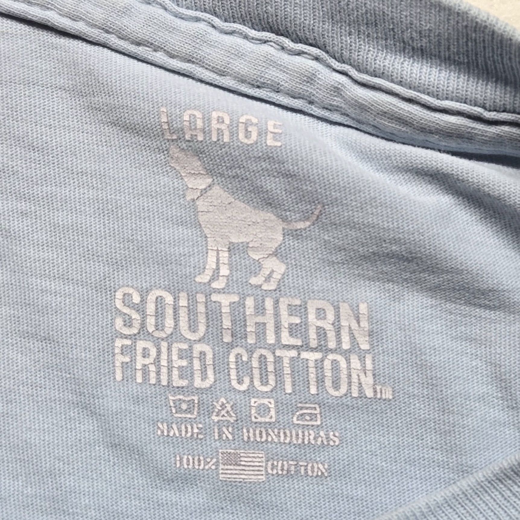 Vintage VINTAGE Southern Fried Cotton Graphic Print Cow T-Shirt Adult Large Blue Southern Mens Size US L / EU 52-54 / 3 - 4 Thumbnail