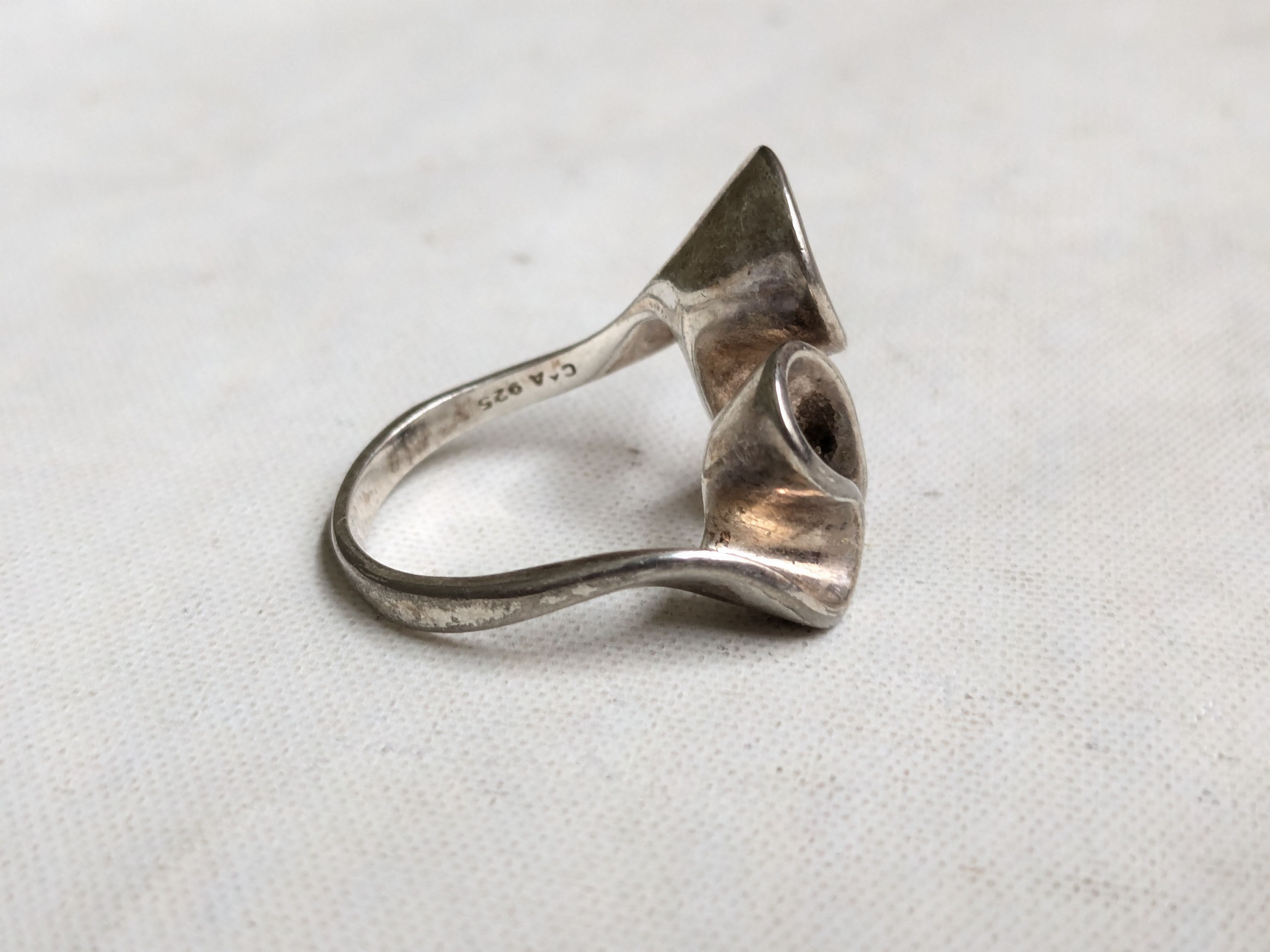 Jewelry Sterling Silver Ring Wavy 8 Modern Abstract Size ONE SIZE - 6 Thumbnail