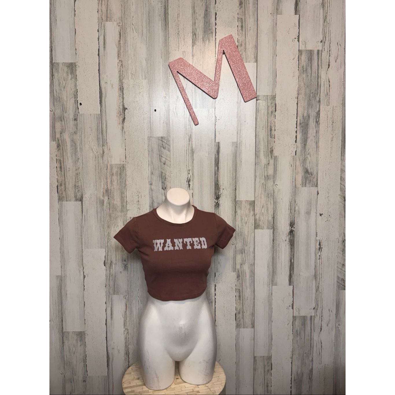 Garage Garage Brown “Wanted” Graphic Cropped Tee – Size Medium Size M / US 6-8 / IT 42-44 - 1 Thumbnail