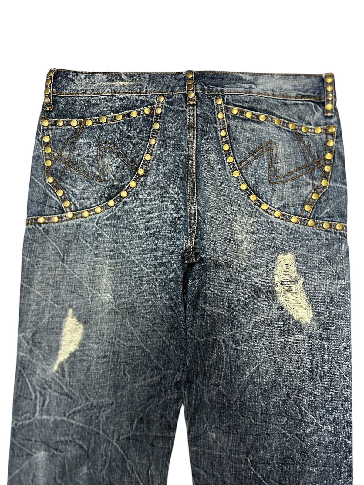 semanticdesign Vintage SemanticDesign Clawmark Distressed Studded Jeans Size US 32 / EU 48 - 8 Thumbnail