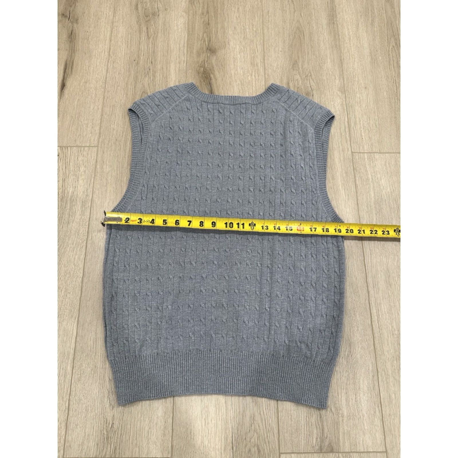 Vintage LUXURY DUNST V- Neck Cable Knit VEST MELANGE Gray SIZE Medium UNISEX KNIT Size US M / EU 48-50 / 2 - 7 Thumbnail