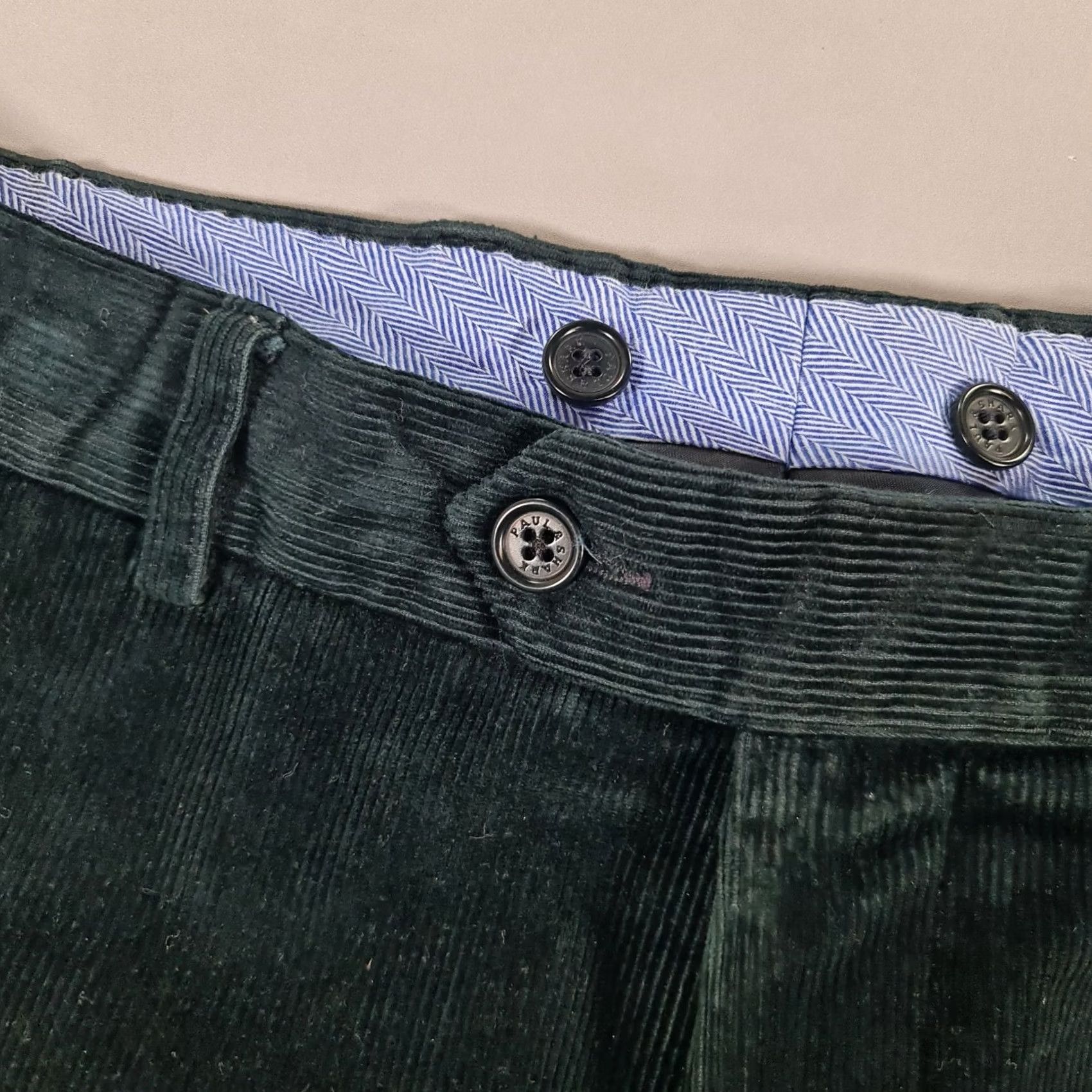 Paul & Shark Paul & Shark Trousers Mens W36 L29 Corduroy Cotton Regular Fit Straight Front Zipper Button Pockets Logo Blue 97% Cotton 3% Elastane Chino Casual Size US 36 / EU 52 - 3 Thumbnail