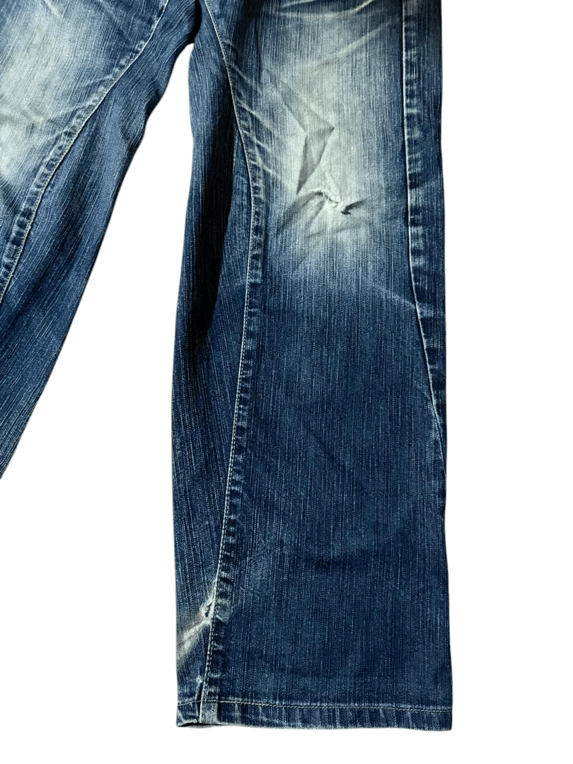 Edwin Vintage Edwin Evolution Blue Washed Whisker Jeans Size US 31 - 6 Thumbnail