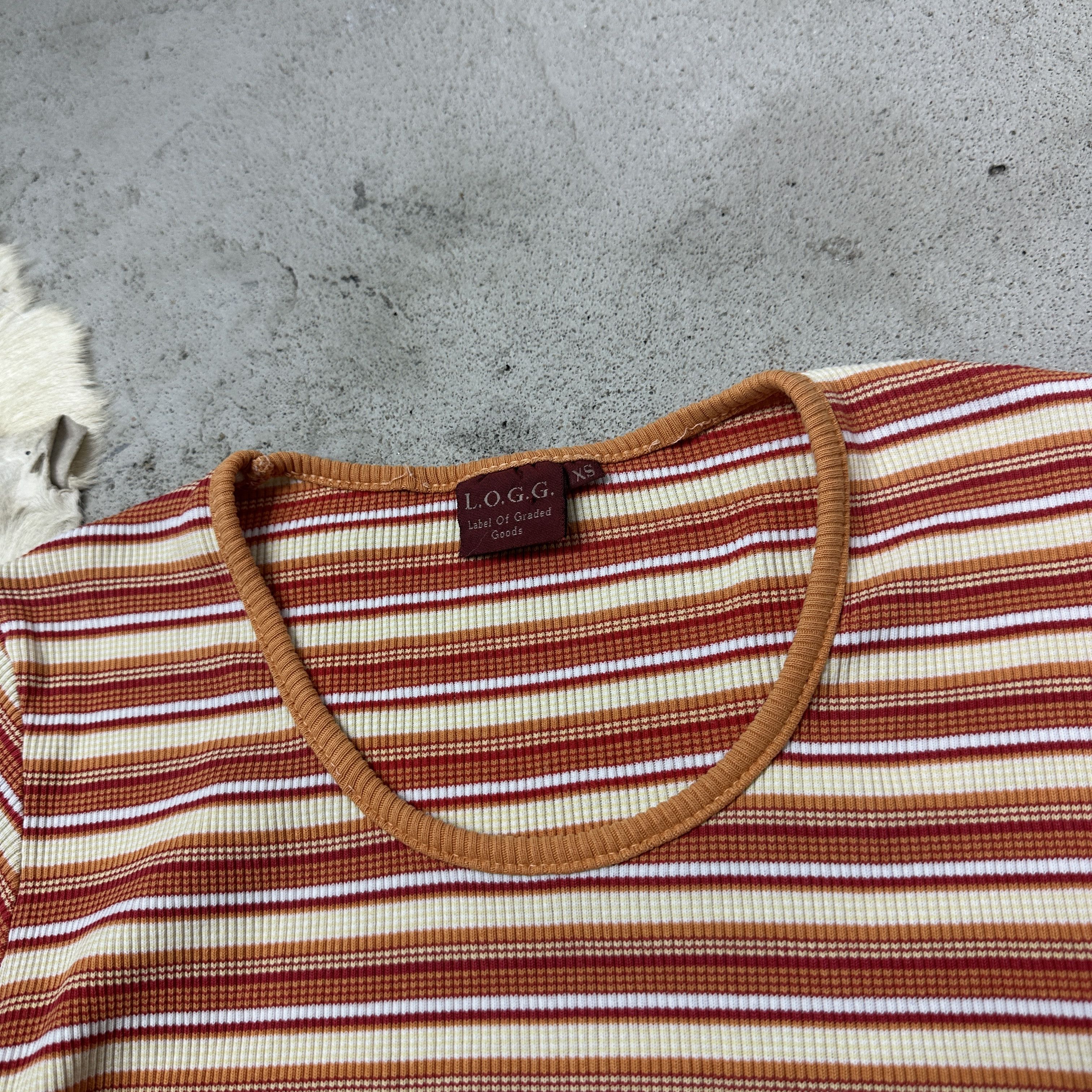 Vintage Vintage Streetwear Fitted Artsy Striped T-shirt Y2K Size M / US 6-8 / IT 42-44 - 3 Thumbnail
