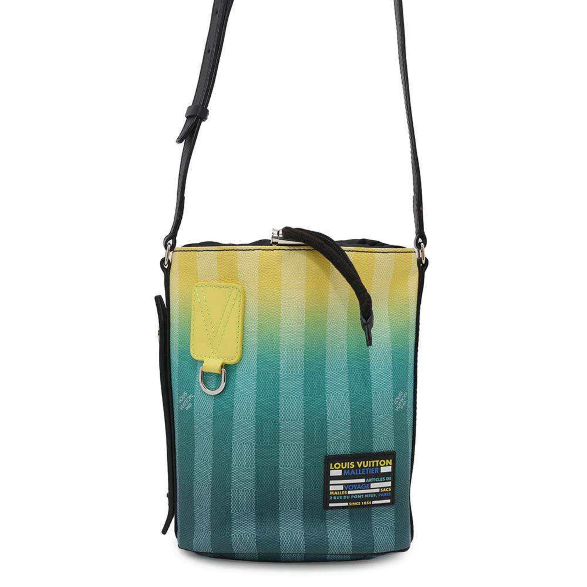 Louis Vuitton Shoulder Bag Damier Stripe Sac Marin M59920 Louis Vuitton in Green, Women's