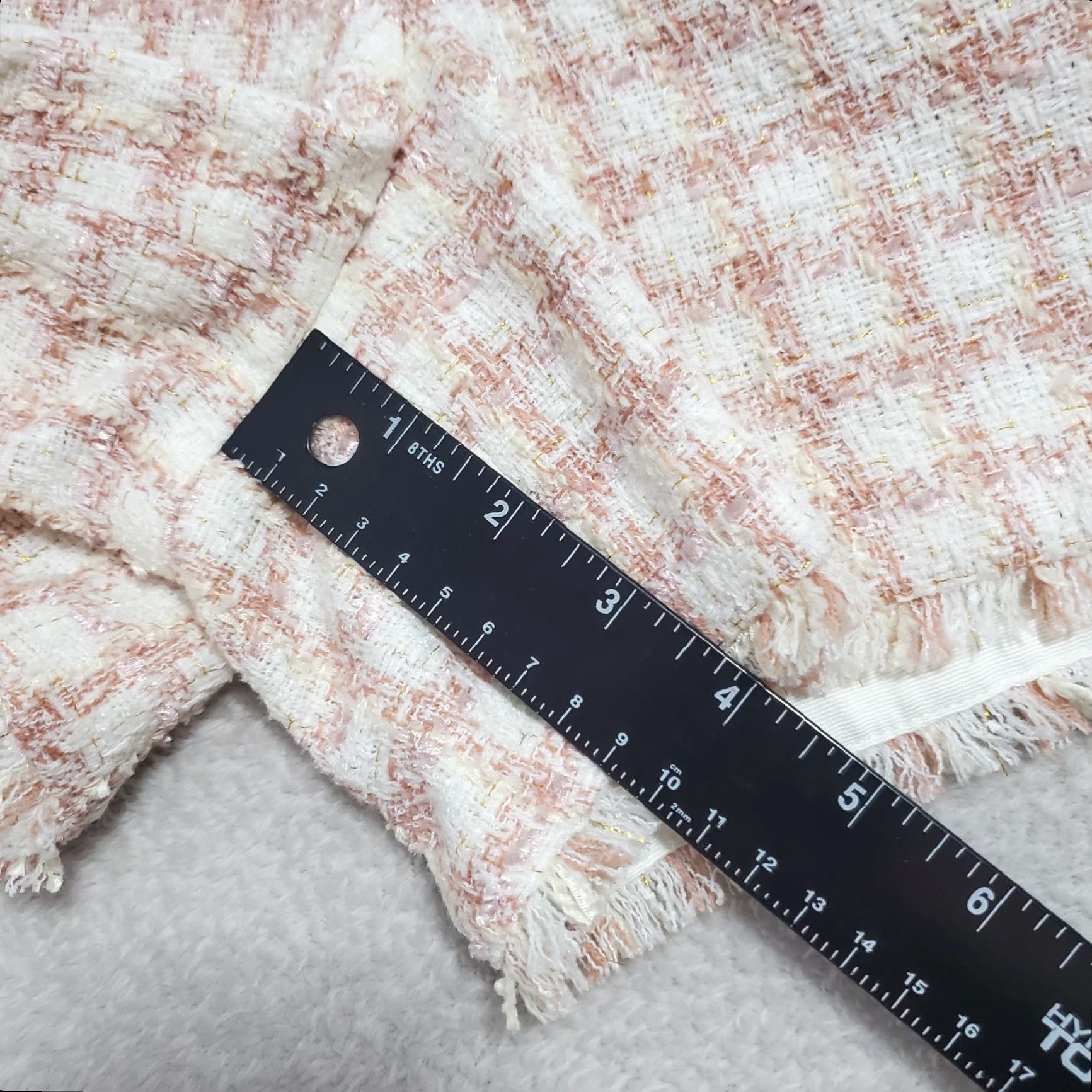 Ann Taylor Ann Taylor Shorts Women 14 Ivory Pink Tweed High Rise Side Zip Academia Preppy Size 36" / US 14 / IT 50 - 7 Thumbnail