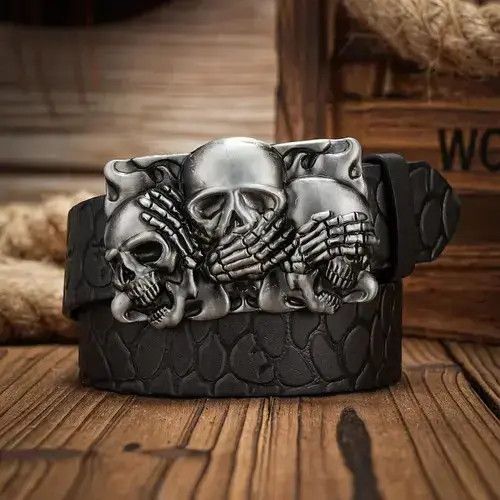 VIBE Western Cowboy PU Leather Belt Size ONE SIZE - 1 Thumbnail