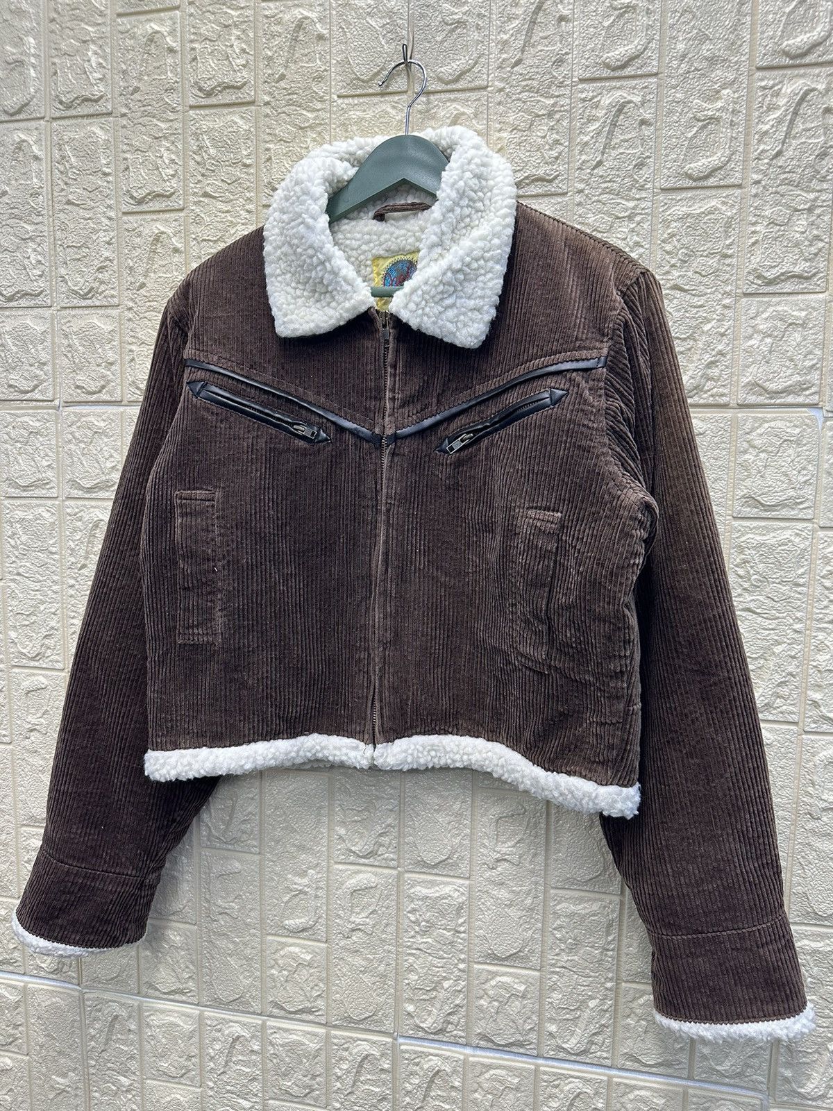 Vintage Vintage Azale's Qorduroy Crop Sherpa Jacket MJ129 Size US M / EU 48-50 / 2 - 2 Thumbnail