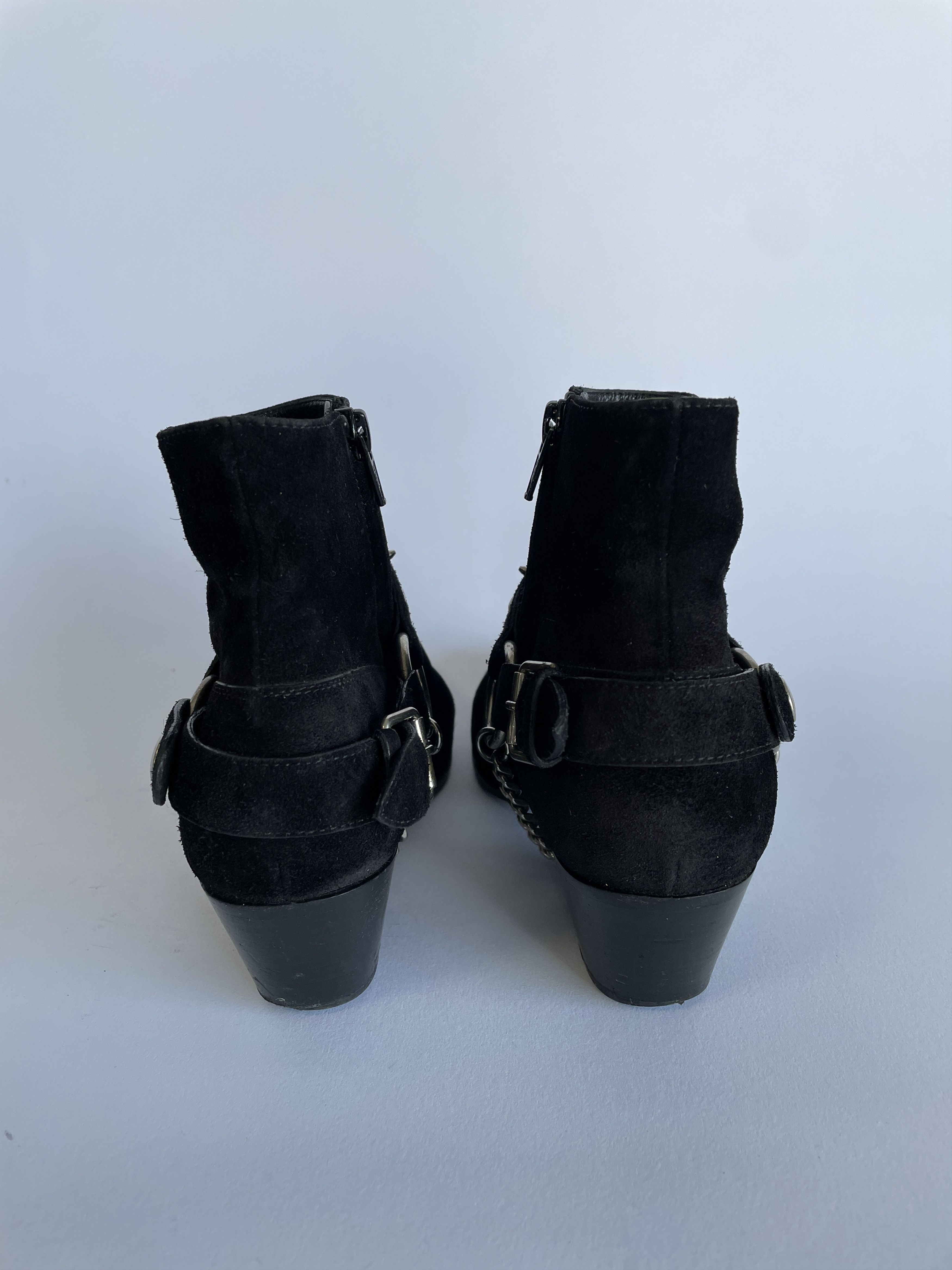 Saint Laurent Paris Saint Laurent Black Harness Suede Ankle Boots Size 37 EU Size US 7 / IT 37 - 4 Thumbnail
