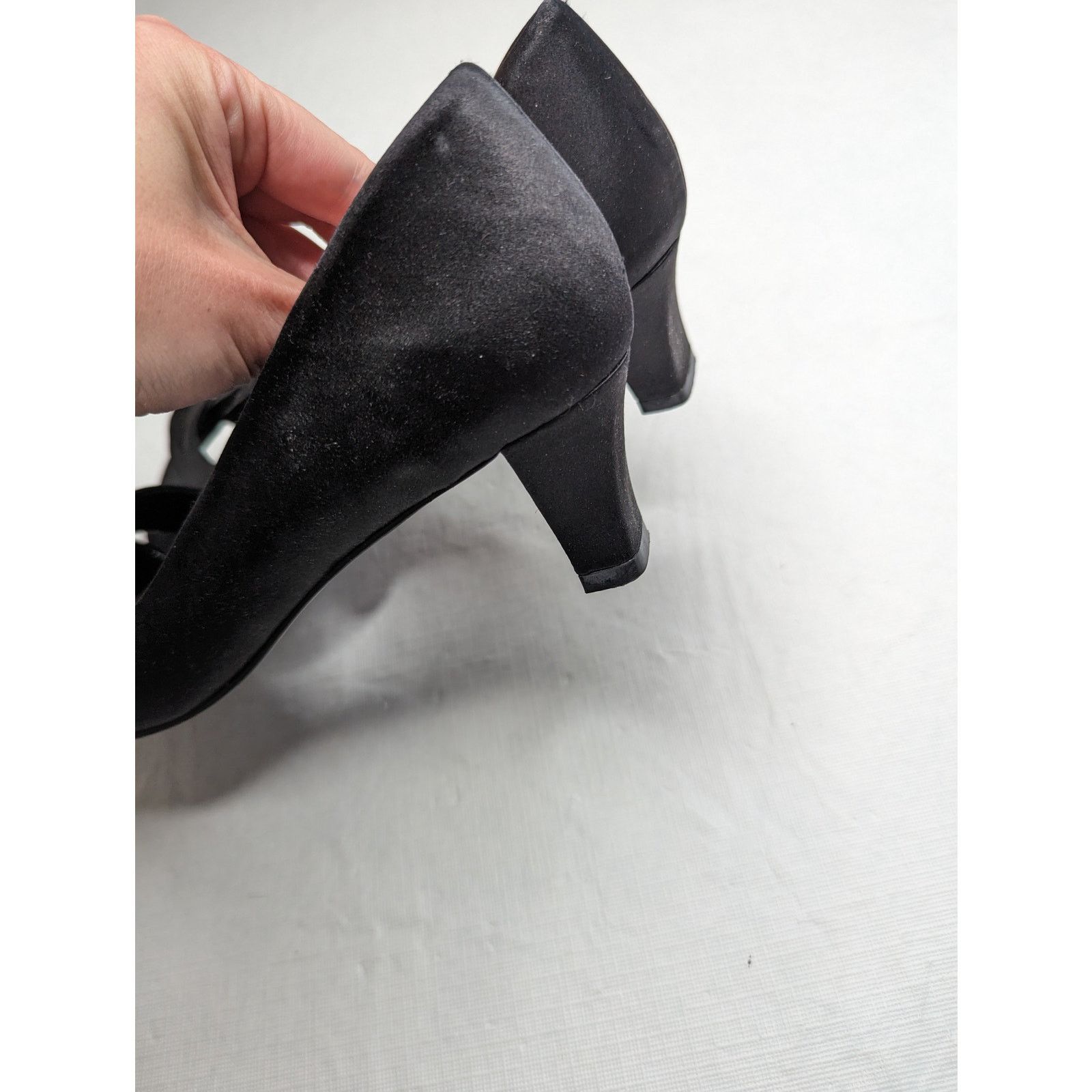 Coldwater Creek Coldwater Creek Womens Sz 7 Black Satin Formal High Heels Size US 7 / IT 37 - 4 Thumbnail