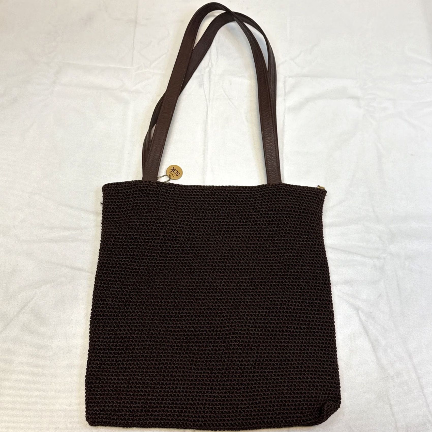 The Sak VTG The Sak Shoulder Tote Bag Purse Brown Khaki Tan Woven Crochet Woven Shoulder Bag Tote Purse Women XS? Size ONE SIZE - 6 Thumbnail
