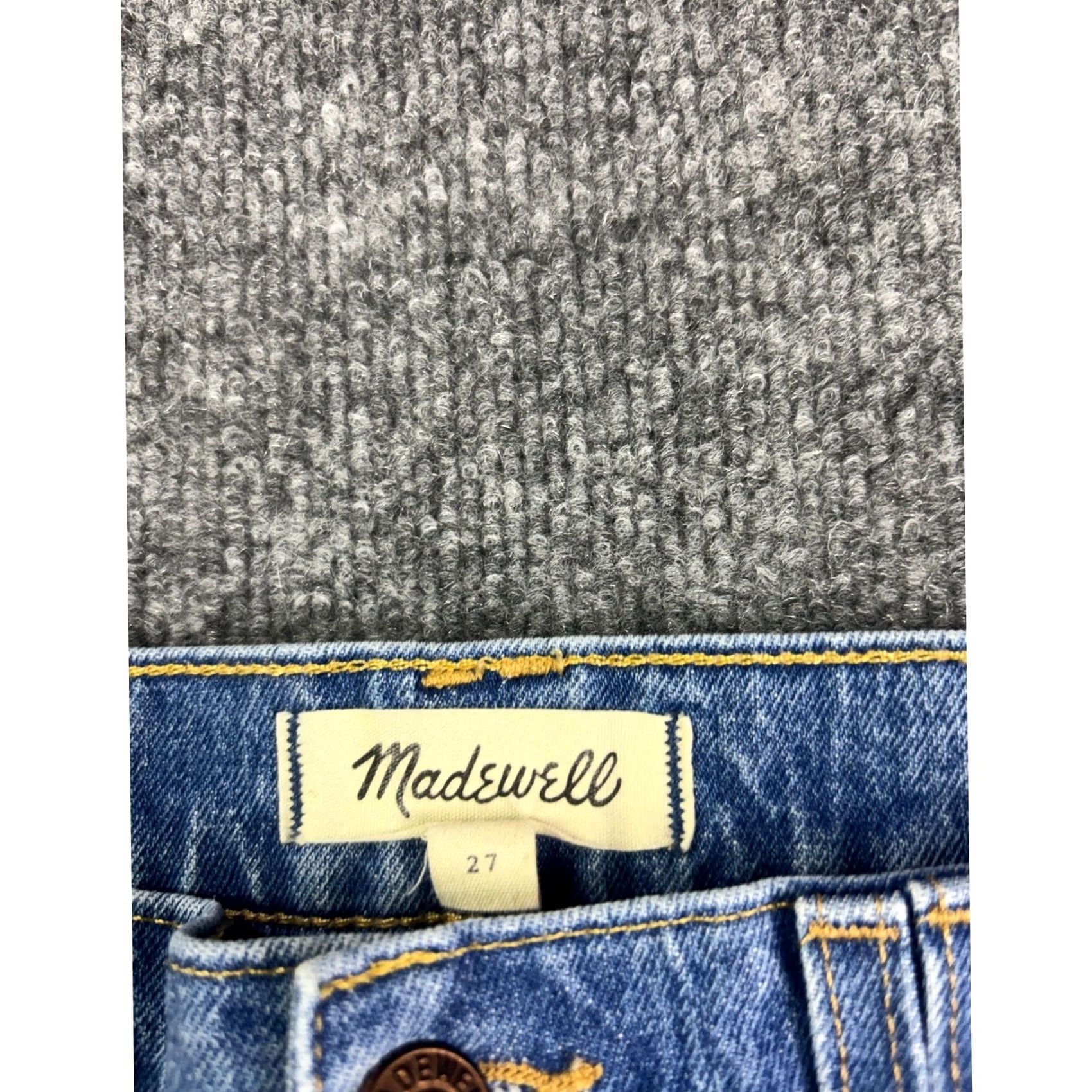 Madewell Madewell Jeans Womens 27 Blue High Rise Zipper Pocket Straight Flare Denim Size 27" / US 4 / IT 40 - 2 Thumbnail
