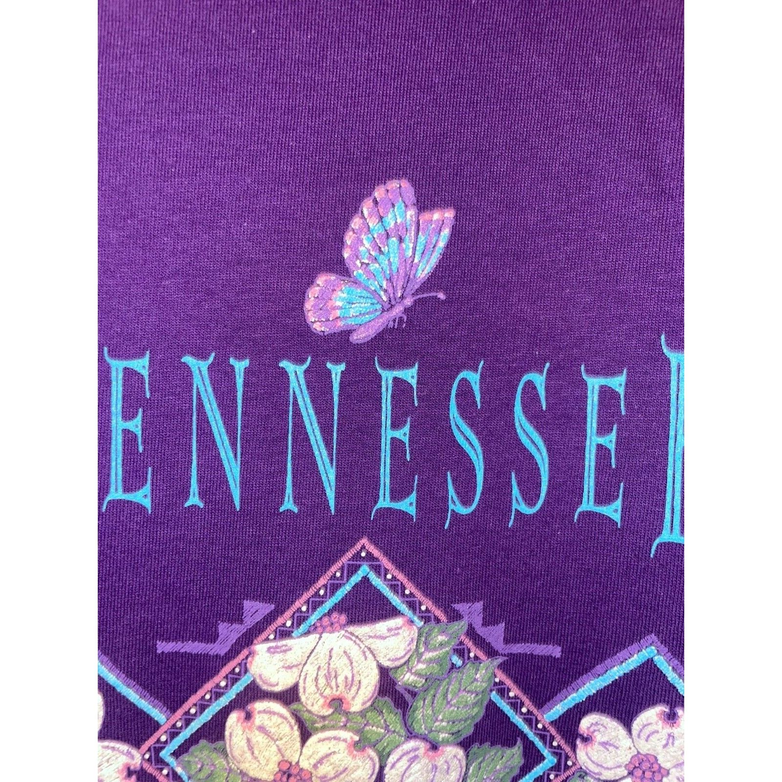 Jerzees Vintage Tennessee Shirt Flowers Purple Graphic Tee 90s VTG L Size US L / EU 52-54 / 3 - 4 Thumbnail