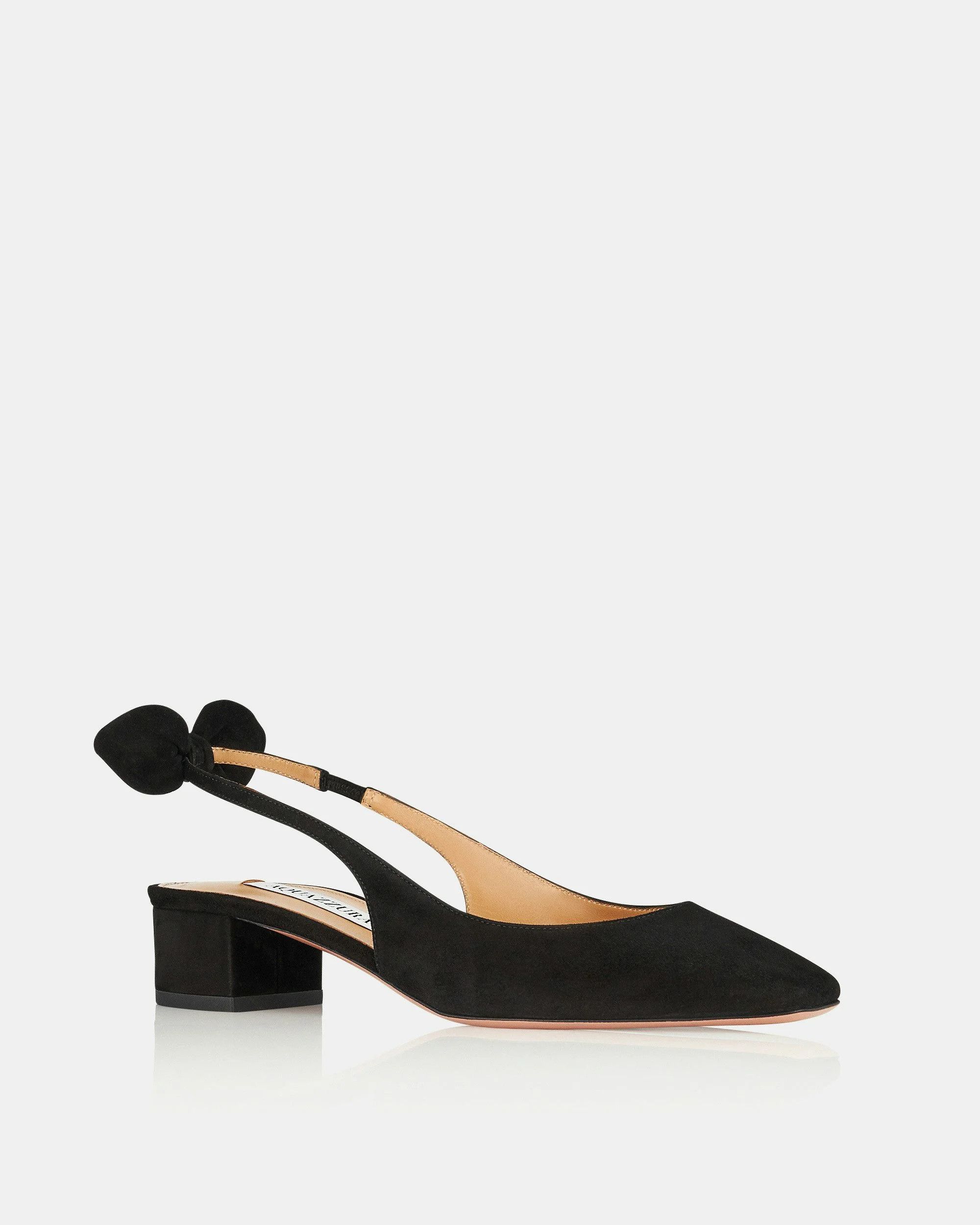 Aquazzura os11x1225 Very Bow Tie Slingback in Black Size US 11 / IT 41 - 2 Thumbnail