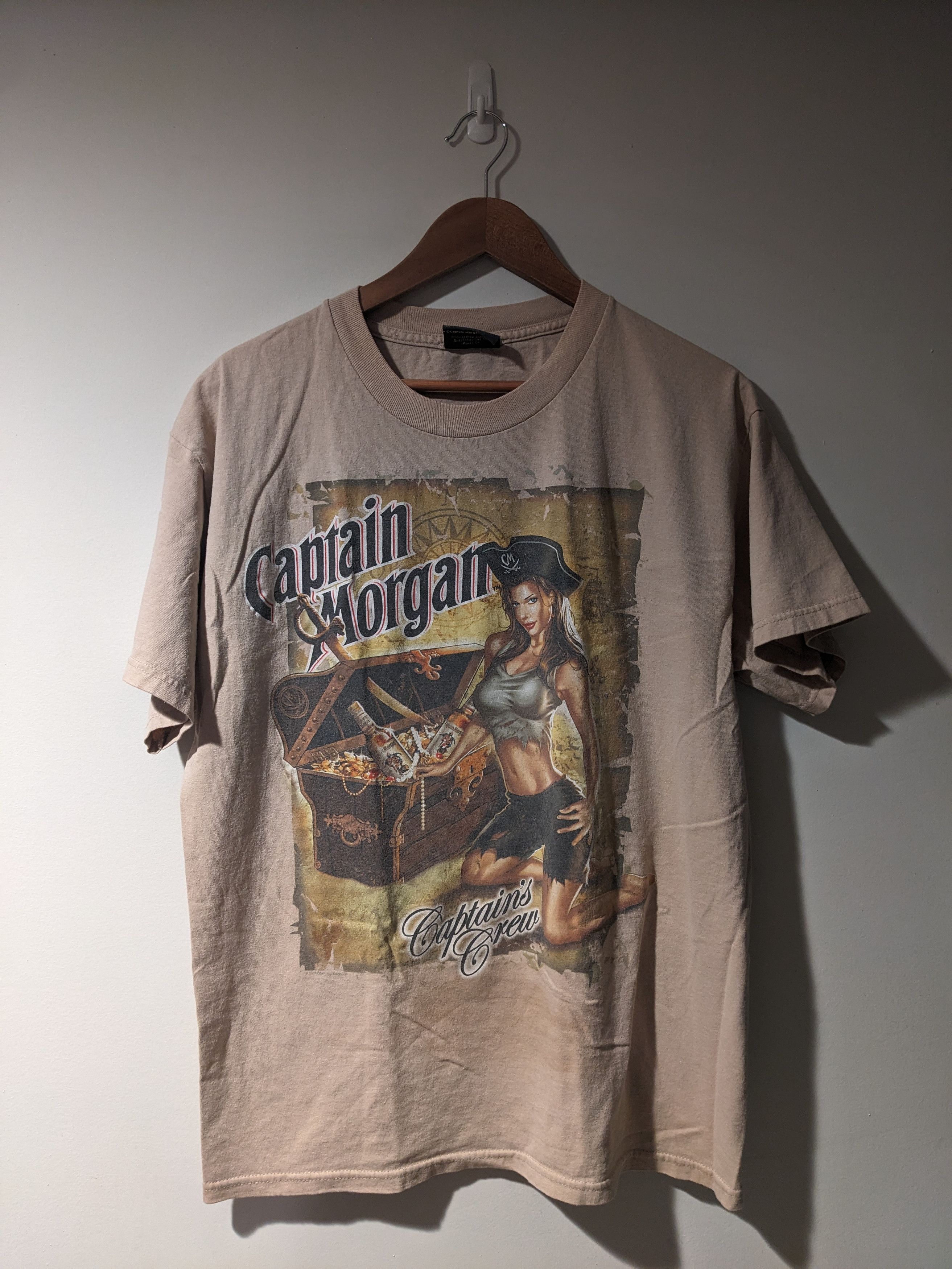Vintage Vintage 2007 Captain Morgan Rum Alcohol Beige Large T-Shirt Size US L / EU 52-54 / 3 - 1 Thumbnail