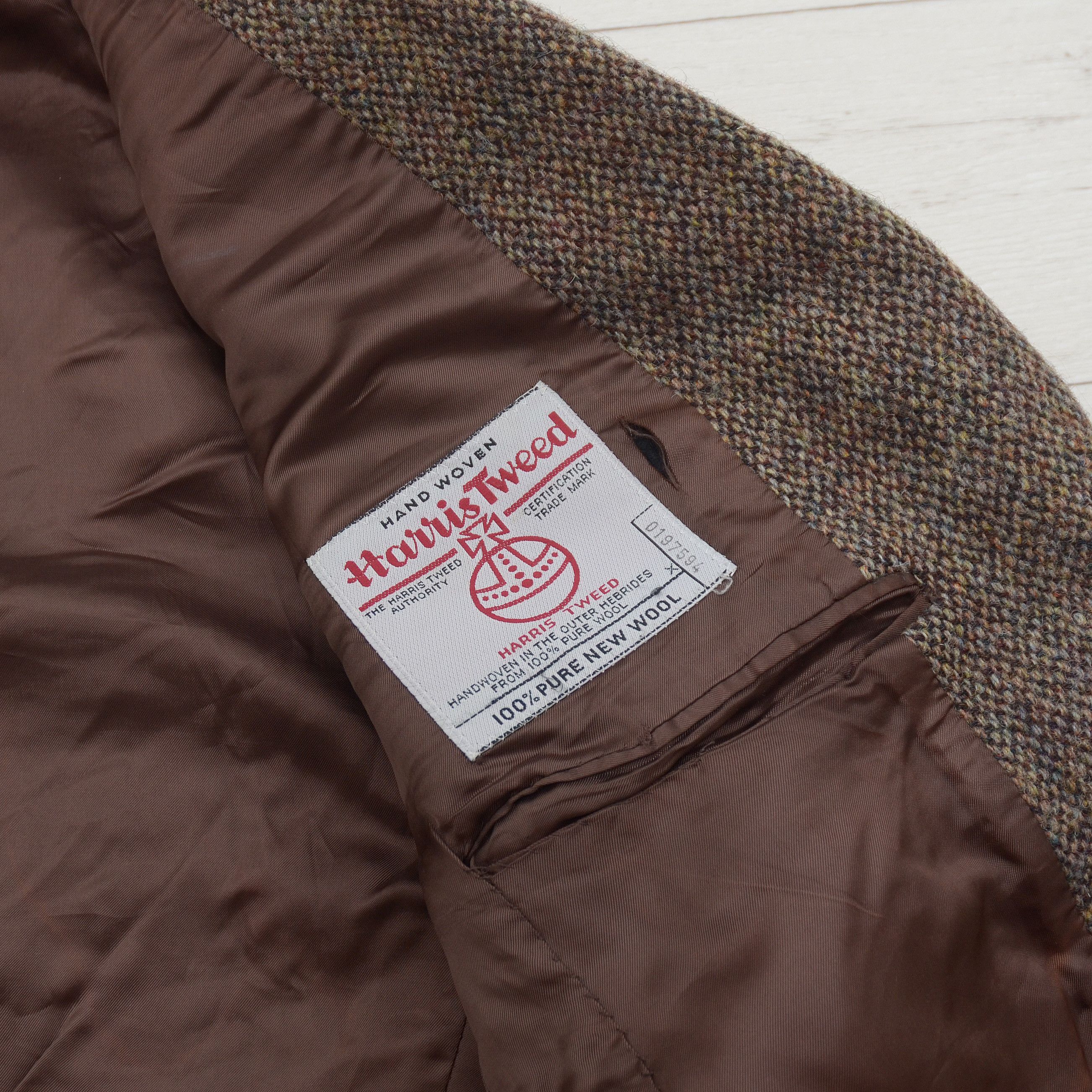 Harris Tweed × Vintage Vintage Harris Tweed Wool Blazer Jacket Sport Coat Brown Size 50R - 8 Thumbnail