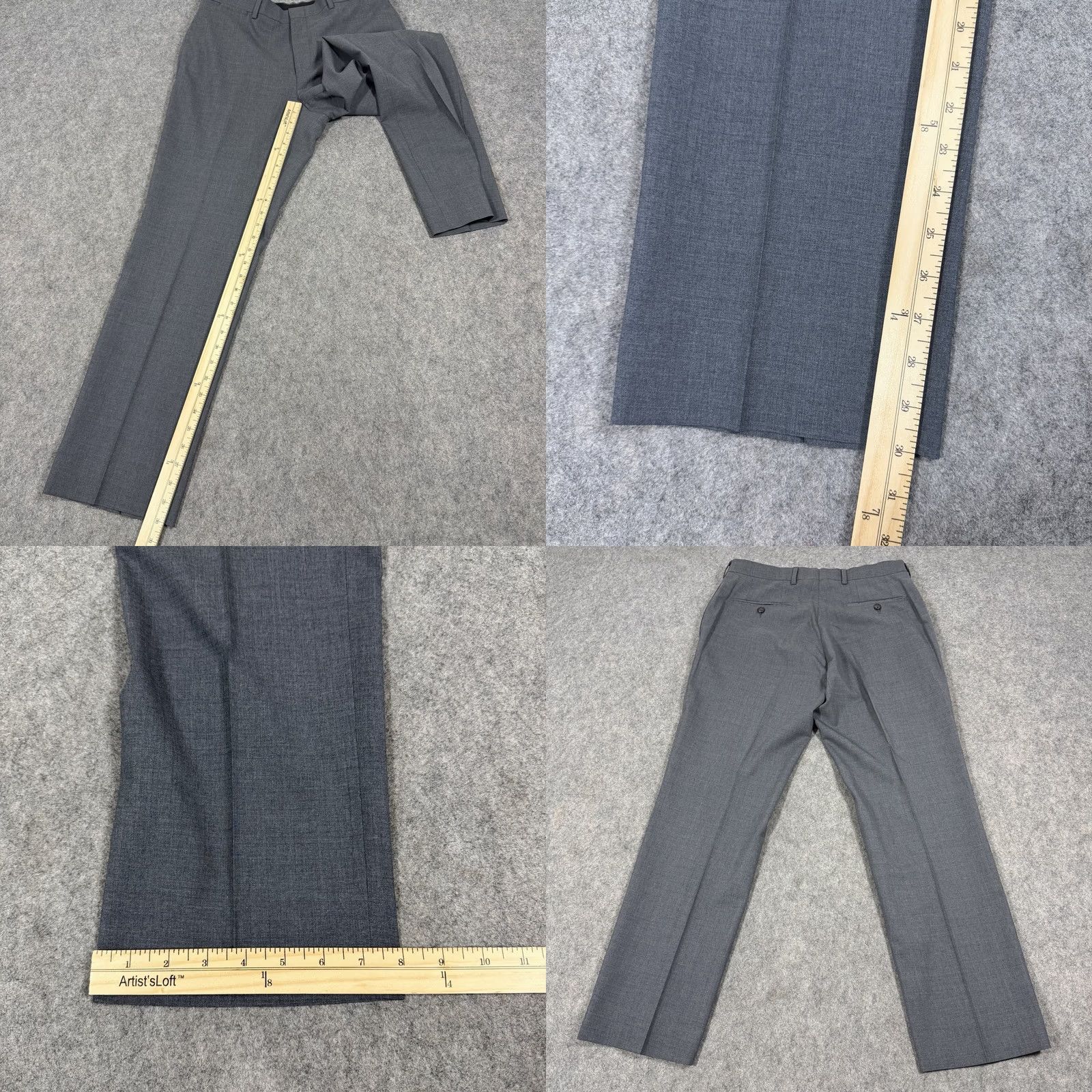 Ralph Lauren Lauren Ralph Lauren Slim Fit Trouser Pants Men's 32Wx30L Gray Wool Flat Front Button Zipper Pockets Slim Fit 80s 90s Cities USA Modern Mens Size US 32 / EU 48 - 9 Thumbnail