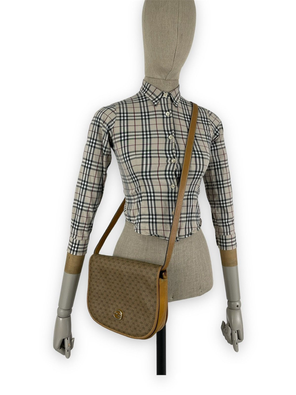 Designer × Gucci × Paolo Gucci RARE VTG 60's Supreme GG Monogram Guccissima Leather Cross-body Shoulder Bag Size ONE SIZE - 4 Thumbnail