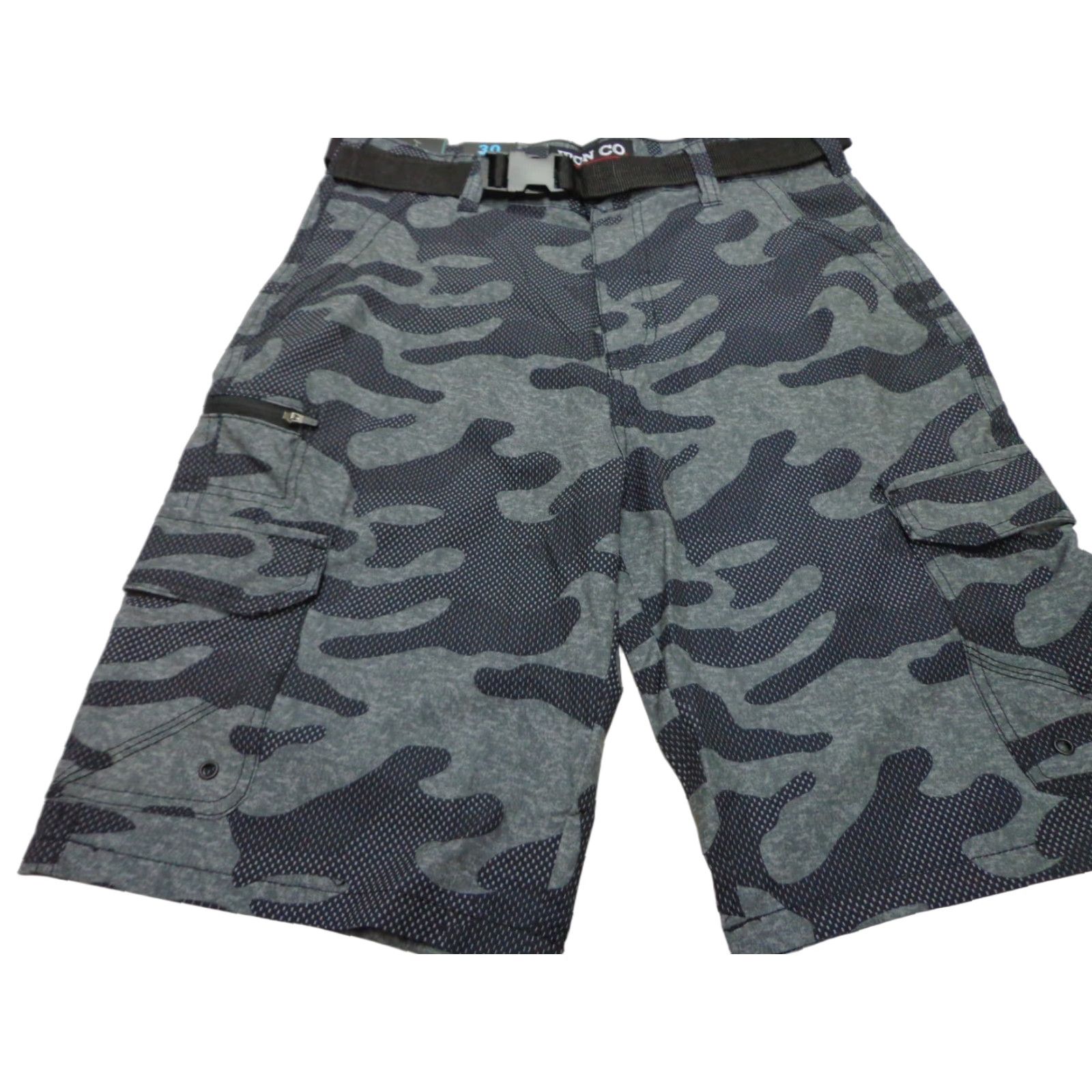 Vintage IRON CO. Hybrid Shorts Gray Camo Belted 30 NEW Men Regular Size 30 Camouflage 92% Polyester 8% Spandex IRON CO. Hybrid Shorts Size US 30 / EU 46 - 1 Thumbnail