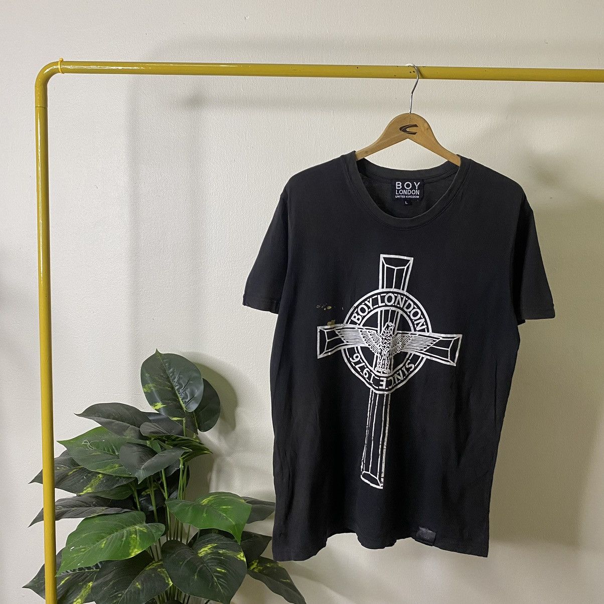 Boy London Vintage 1990s Boy London Big Cross Chrome Hearts Style Tee Size US L / EU 52-54 / 3 - 8 Thumbnail