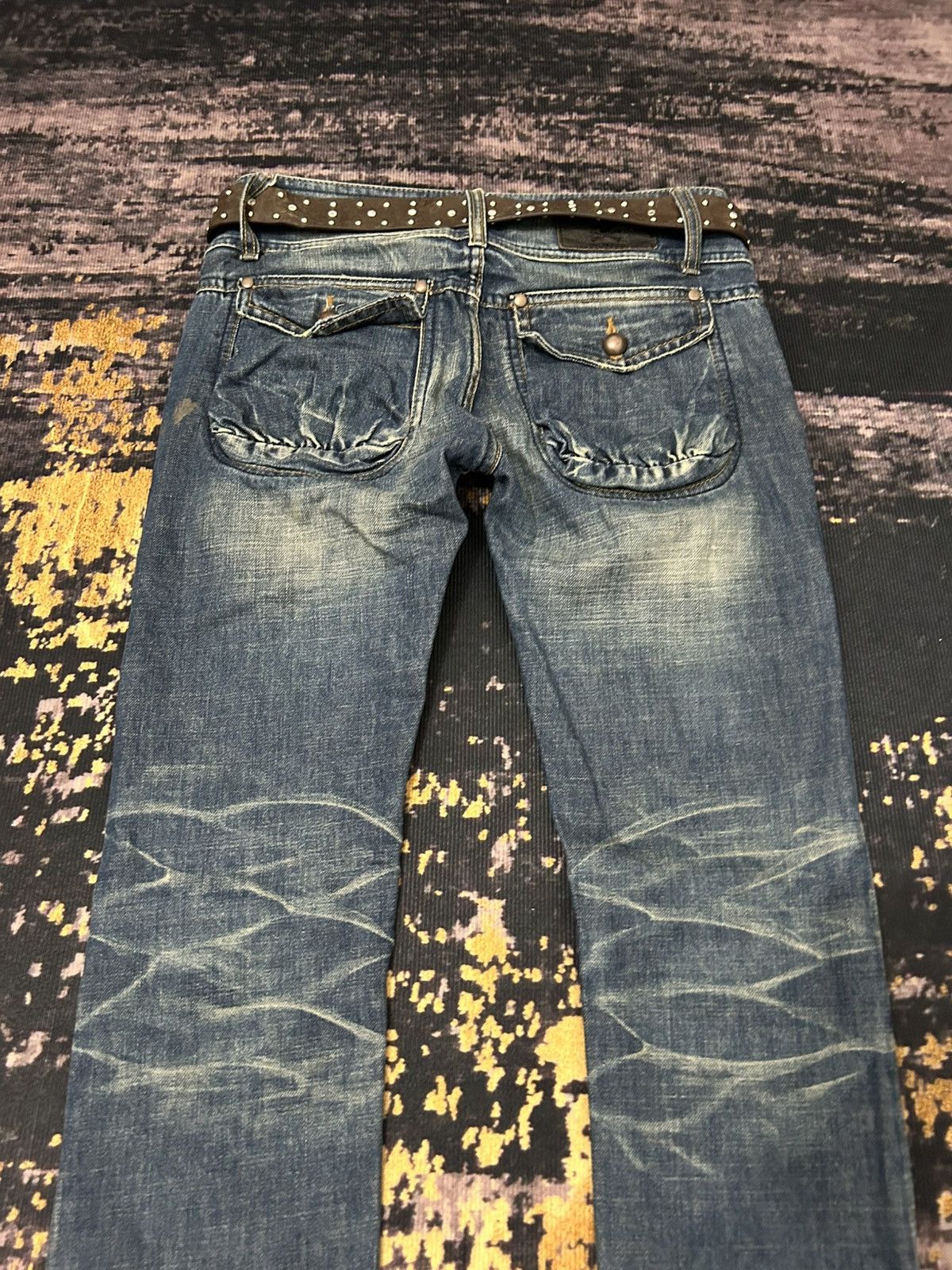 Japanese Brand 2#1 Jeans Jesus Loves You Skull Mud Wash Jeans Size US 30 / EU 46 - 6 Thumbnail
