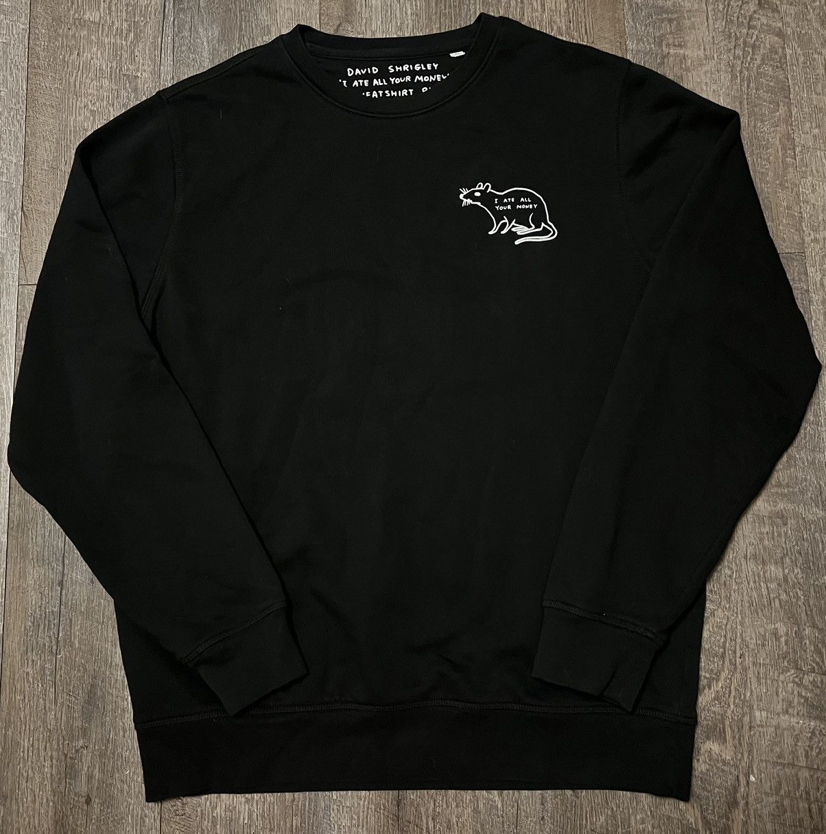Designer David Shrigley I Ate All Your Money Rat Crewneck Sweatshirt Size US XL / EU 56 / 4 - 1 Thumbnail