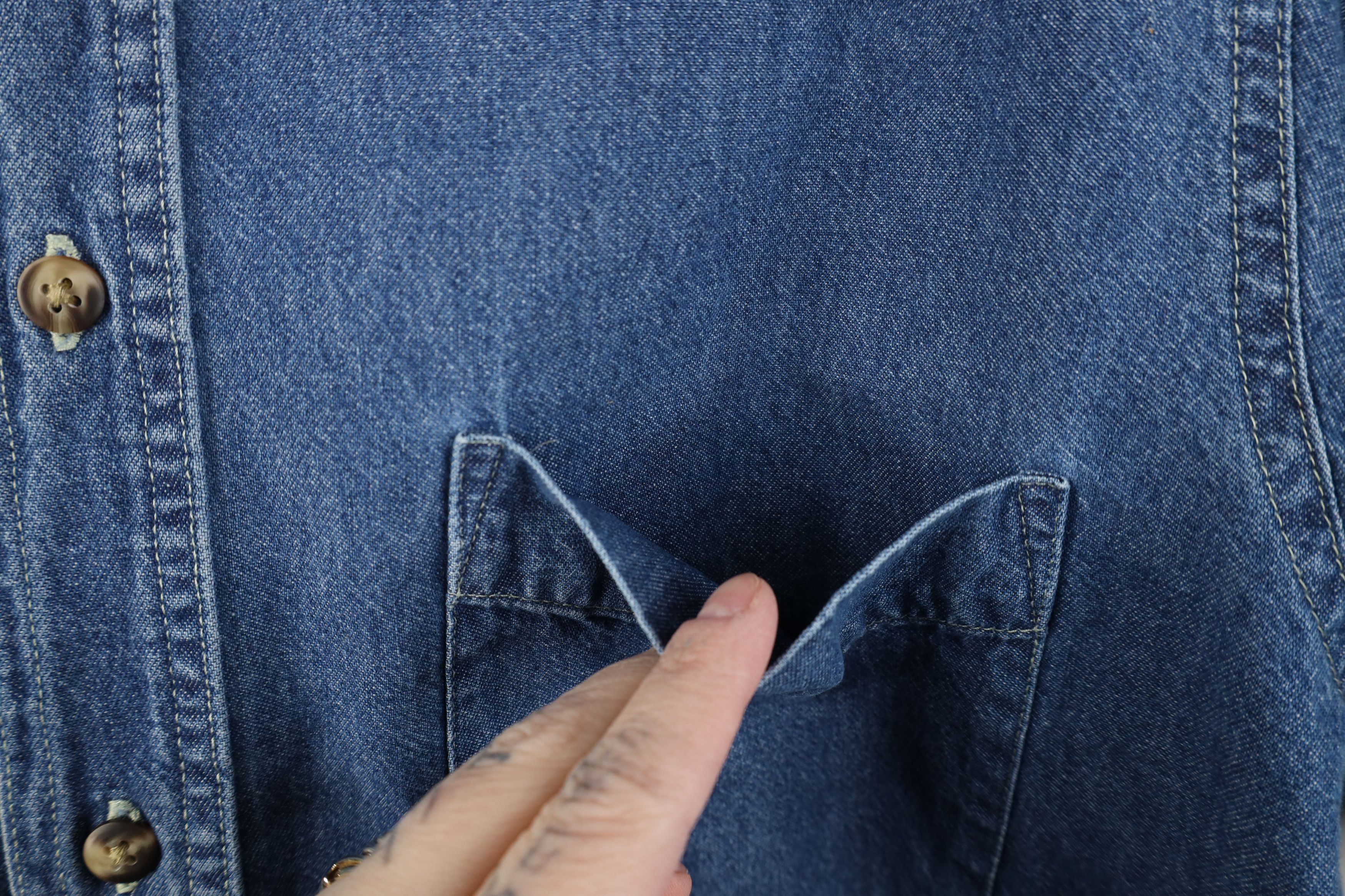 Vintage Vintage 90s Streetwear Short Sleeve Jean Button Down Shirt Size US M / EU 48-50 / 2 - 5 Thumbnail