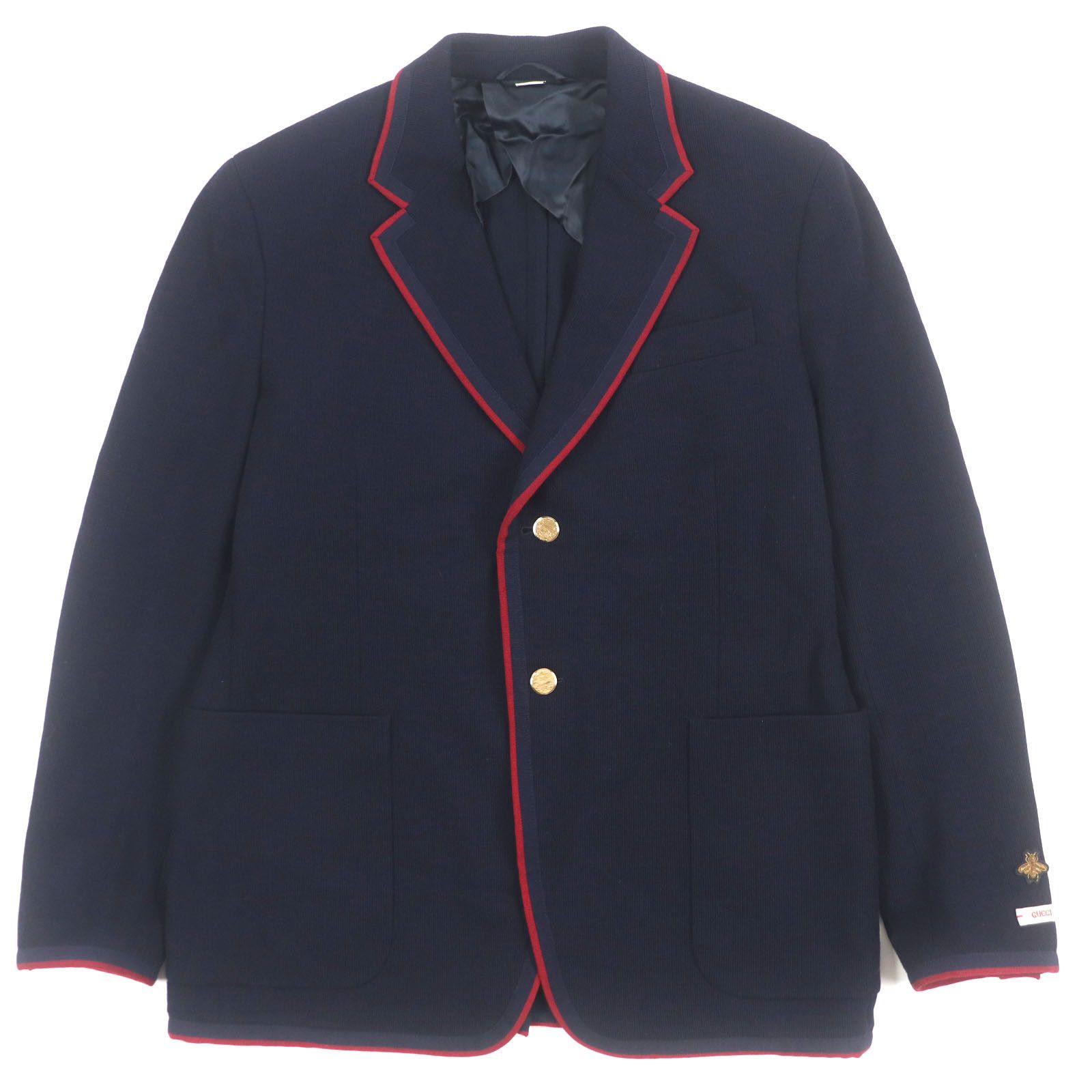 Gucci Gucci Gucci Tailored Wool Jacket Leather Outerwear 645195 Size ONE SIZE - 1 Thumbnail