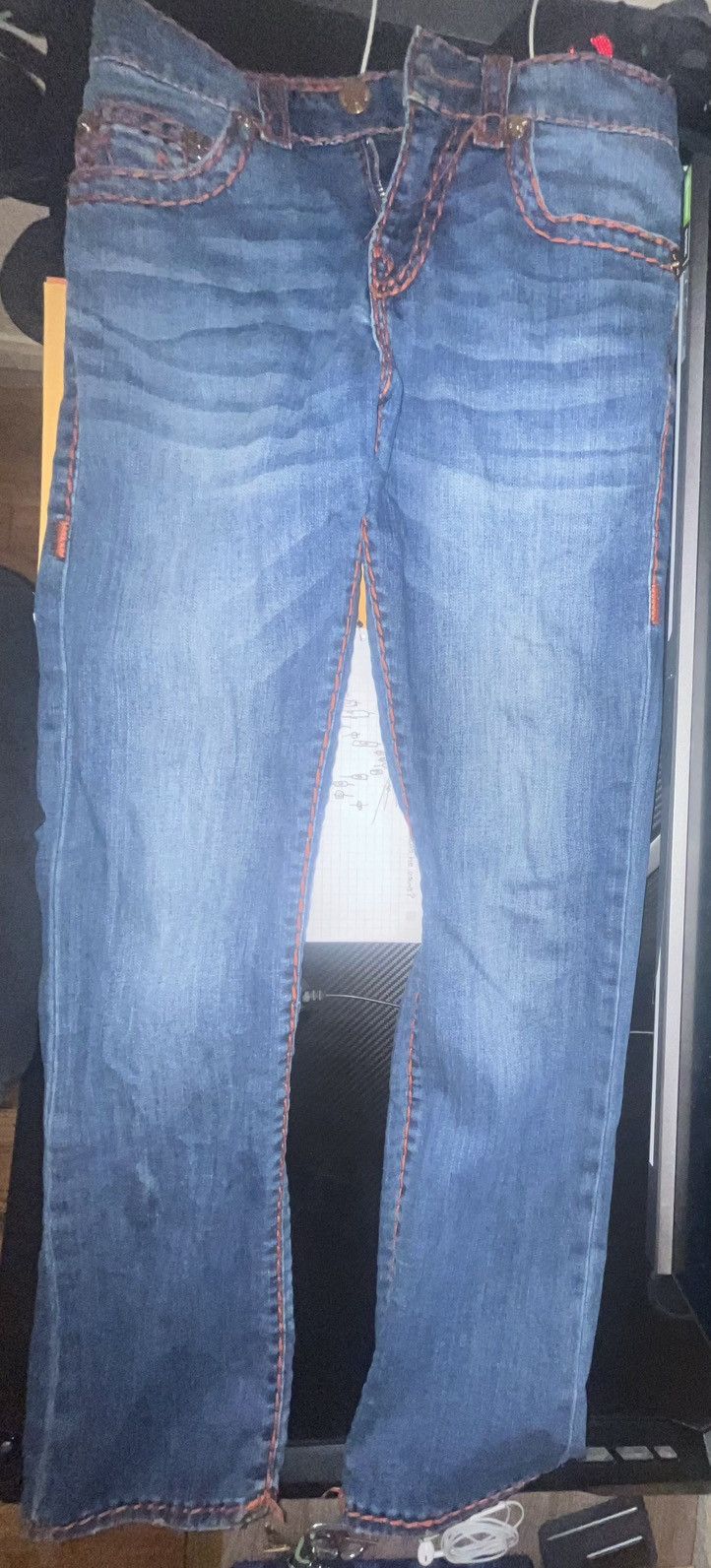 True Religion True Religion Blue Jeans with Orange Stitching Size US 30 / EU 46 - 4 Thumbnail