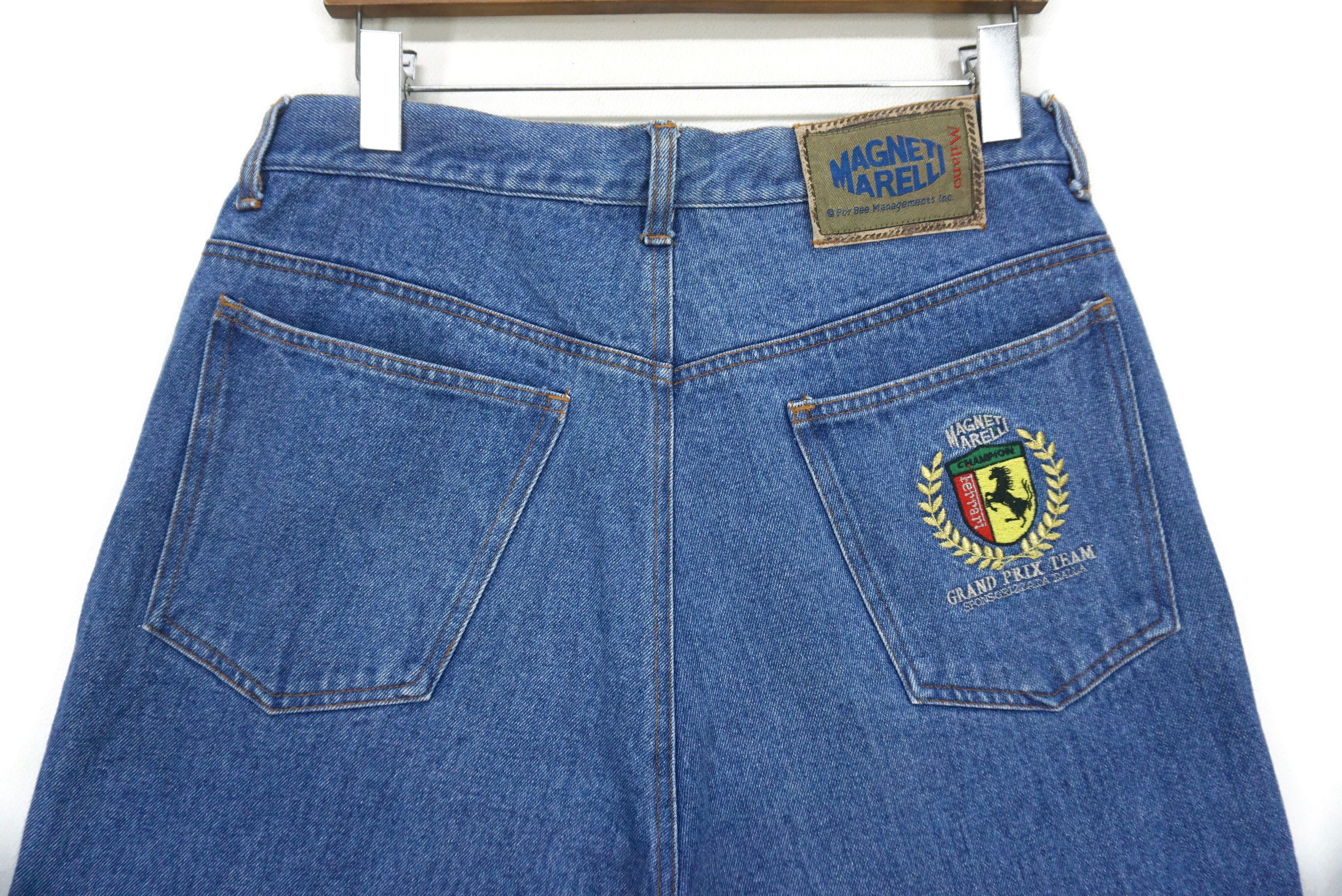 Ferrari Magneti Marelli Jeans Size W34xL24 Cropped Denim Jorts Size US 34 / EU 50 - 7 Thumbnail