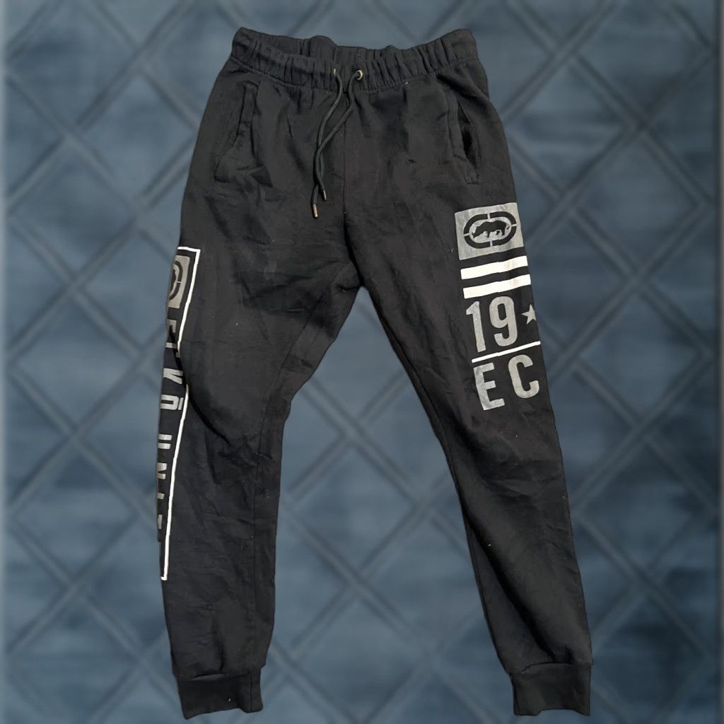 Ecko Unltd. Ecko Unltd. Sweatpants Mens Small Black Monochrome Spellout Zip Pocket Sweatpants Mens S Black Monochrome Spellout Zip Pocket Size US 29 - 1 Thumbnail