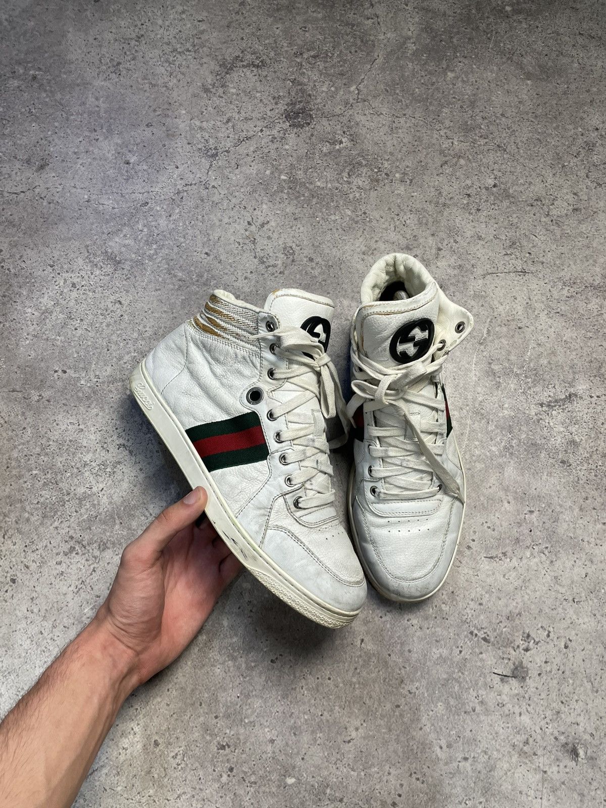 Men’s Gucci White Coda High Top Sneakers