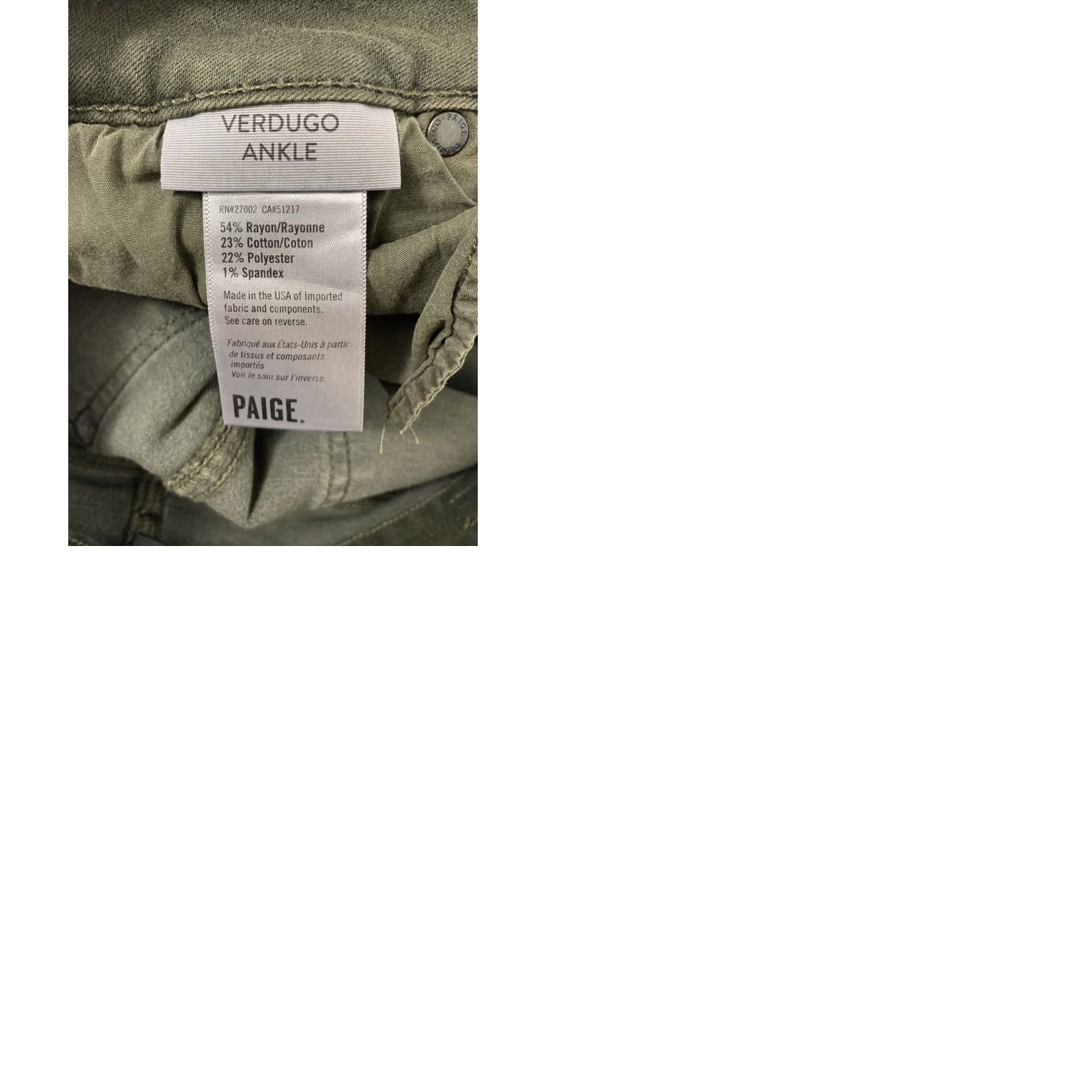 Paige Paige Verdugo Jeans Skin​ny Women's 28 Dark Green Stretch Inseam 28" Regular Rise Mid Button Zipper Jeans Size 28" / US 6 / IT 42 - 9 Thumbnail