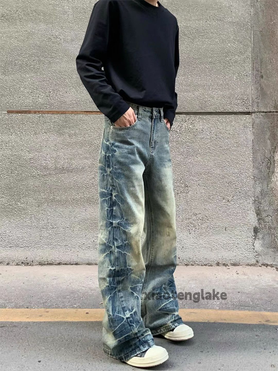 Jean × Vintage Washed faded rusty stain paint grunge punk flared jeans Size US 32 / EU 48 - 5 Thumbnail
