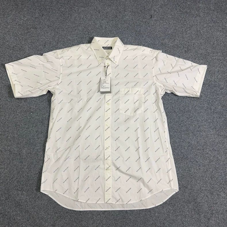 Balenciaga Balenciaga All-over Print Short Sleeve Shirt - dmc Size US L / EU 52-54 / 3 - 1 Thumbnail