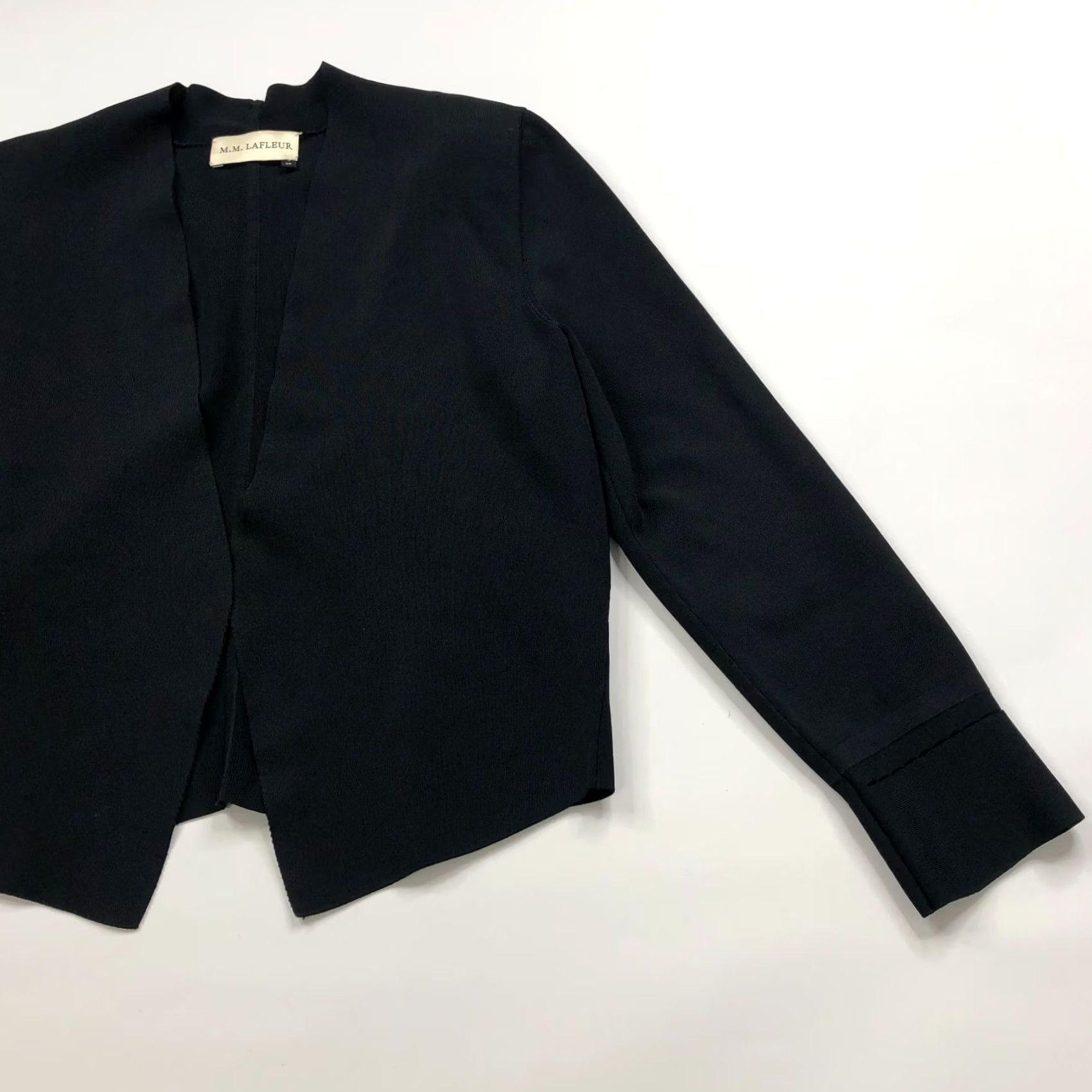 M.M.LaFleur M.M. LaFleur Jacket Blazer Style Women M Medium Black Knit Jardigan Cardigan Button Open Vintage? No Size M / US 6-8 / IT 42-44 - 7 Thumbnail