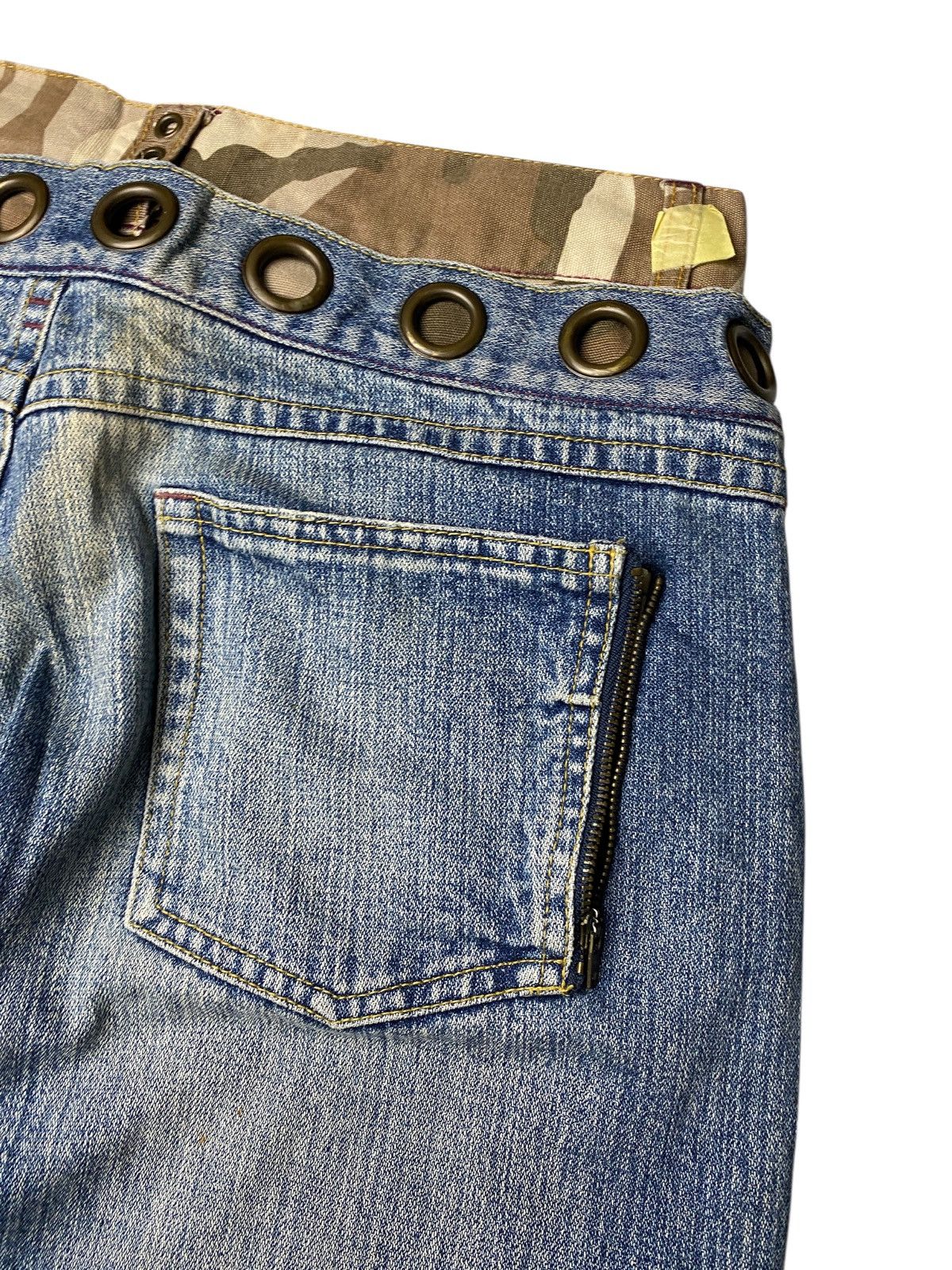 If Six Was Nine 2000's Armee Double Waist Laced Flared Jeans Size US 29 - 11 Thumbnail