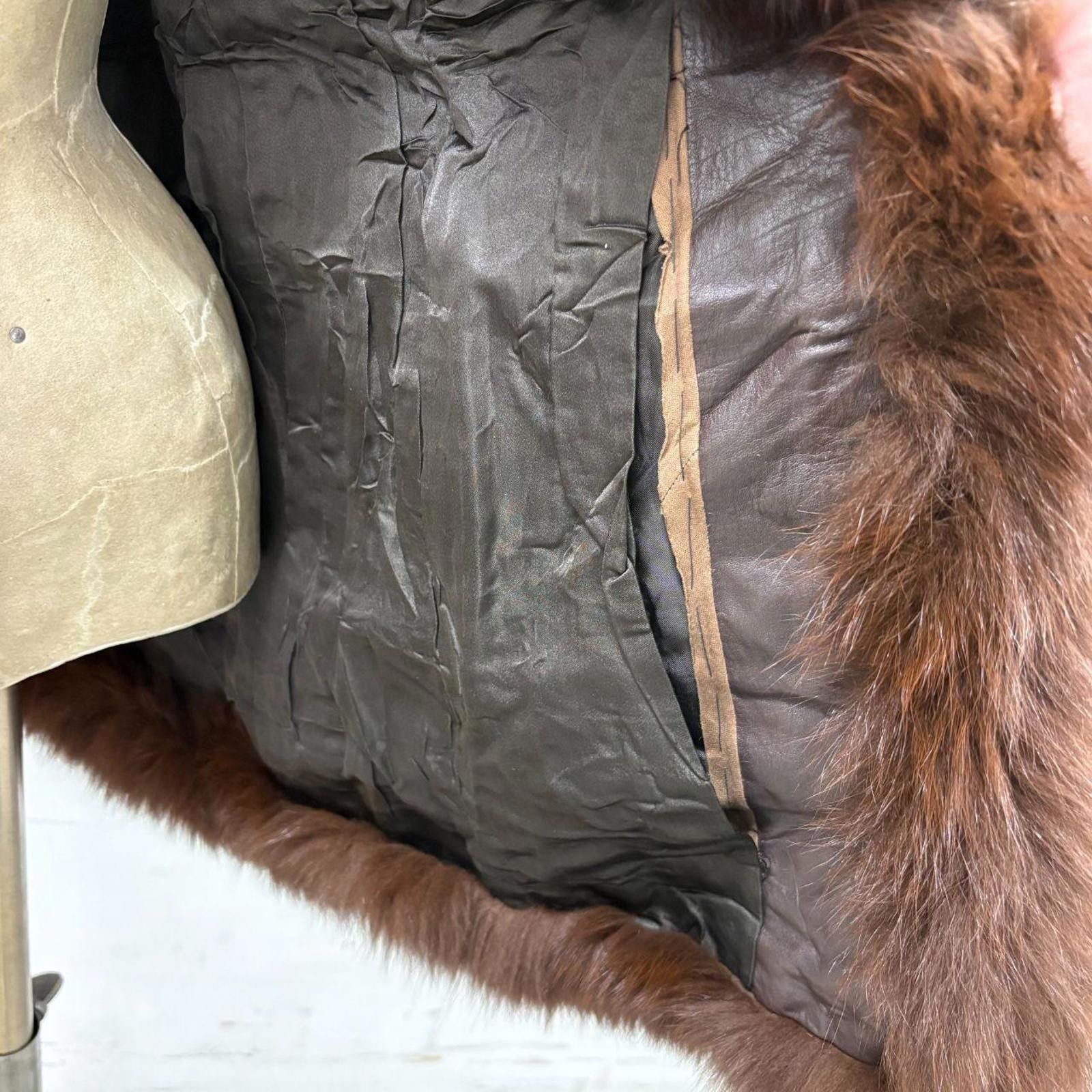 Other Vintage Paneled Brown Real Fox Fur Penny Lane Afghan Coat Size S / US 4 / IT 40 - 4 Thumbnail