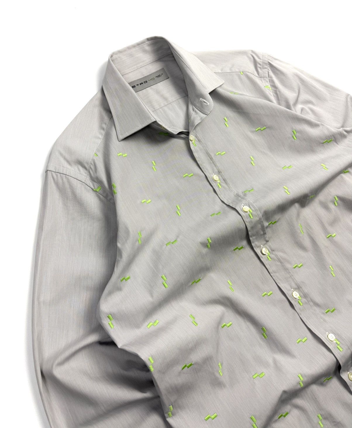Etro Rare ETRO Luxury Cotton Button-Up Shirt Gray Italy Vintage Size US L / EU 52-54 / 3 - 9 Thumbnail