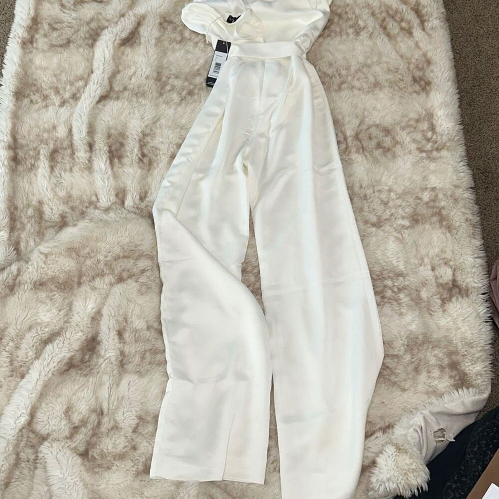 Parker Parker Black Aubrey Cowl-Neck Ivory Jumpsuit | Sz 4, NWT Size 27" / US 4 / IT 40 - 7 Thumbnail
